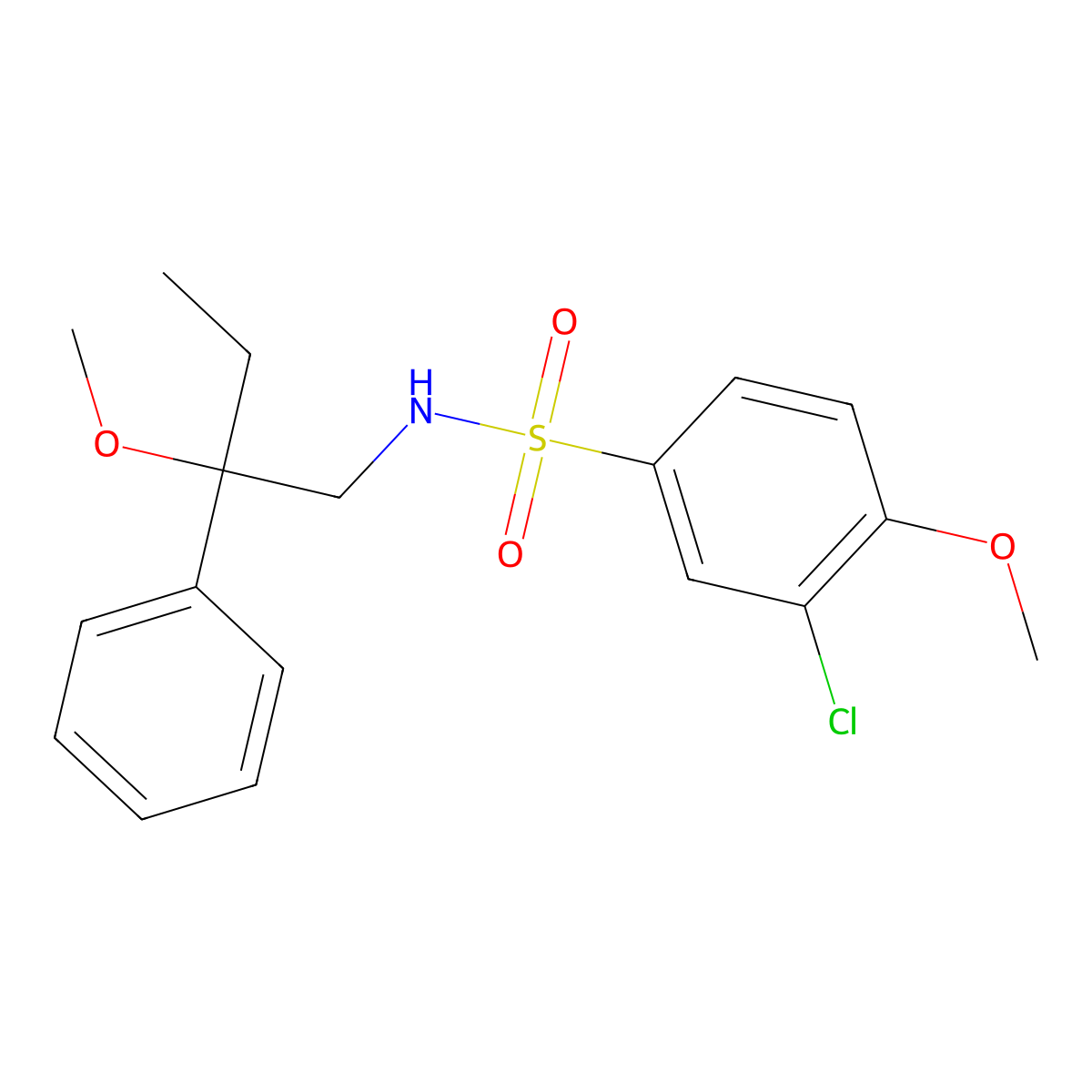 3-chloro-4-methoxy-N-(2-methoxy-2-phenylbutyl)benzenesulfonamide molecular structure, CAS 1797356-13-8