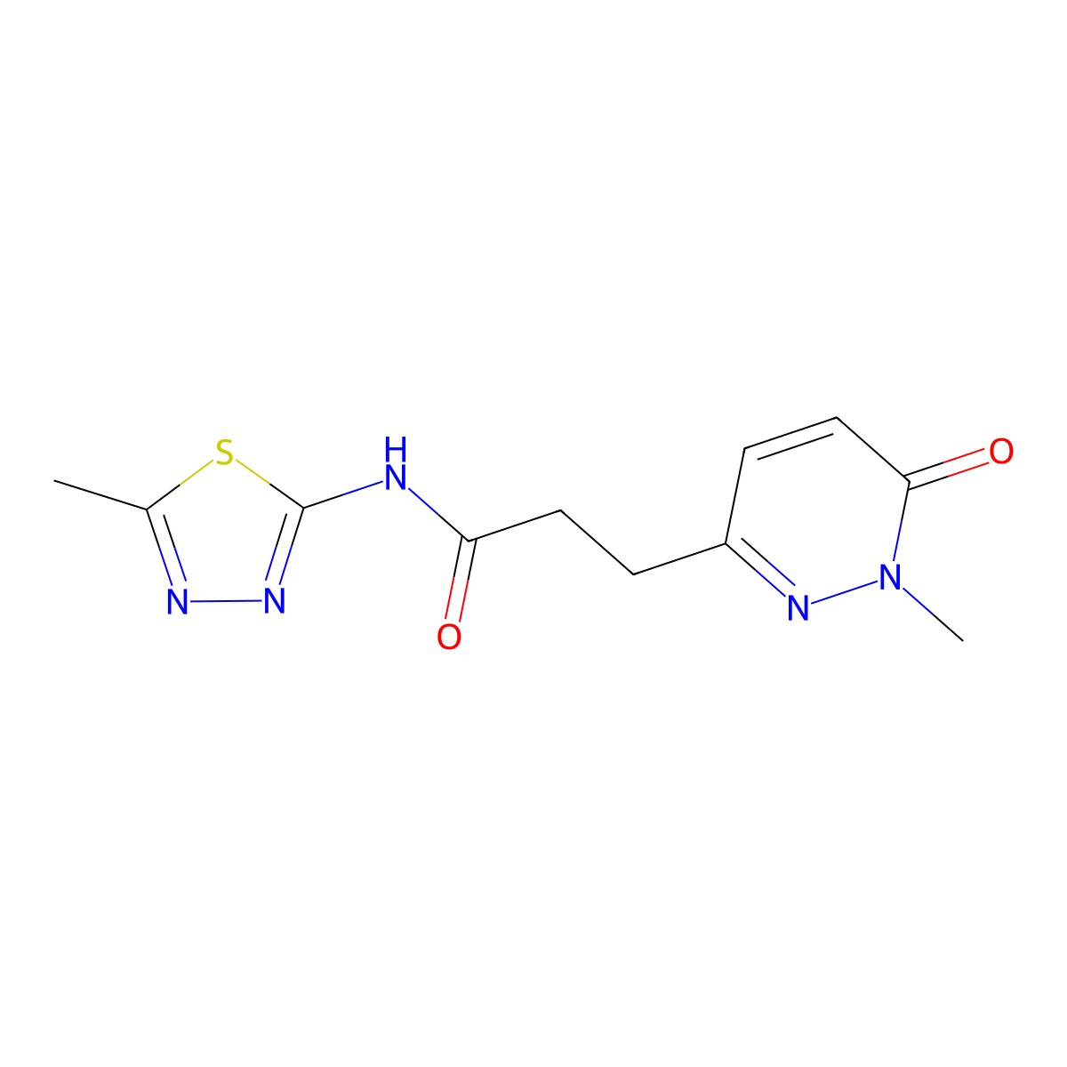 N-(5-methyl-1,3,4-thiadiazol-2-yl)-3-(1-methyl-6-oxo-1,6-dihydropyridazin-3-yl)propanamide molecular structure, CAS 1797356-81-0