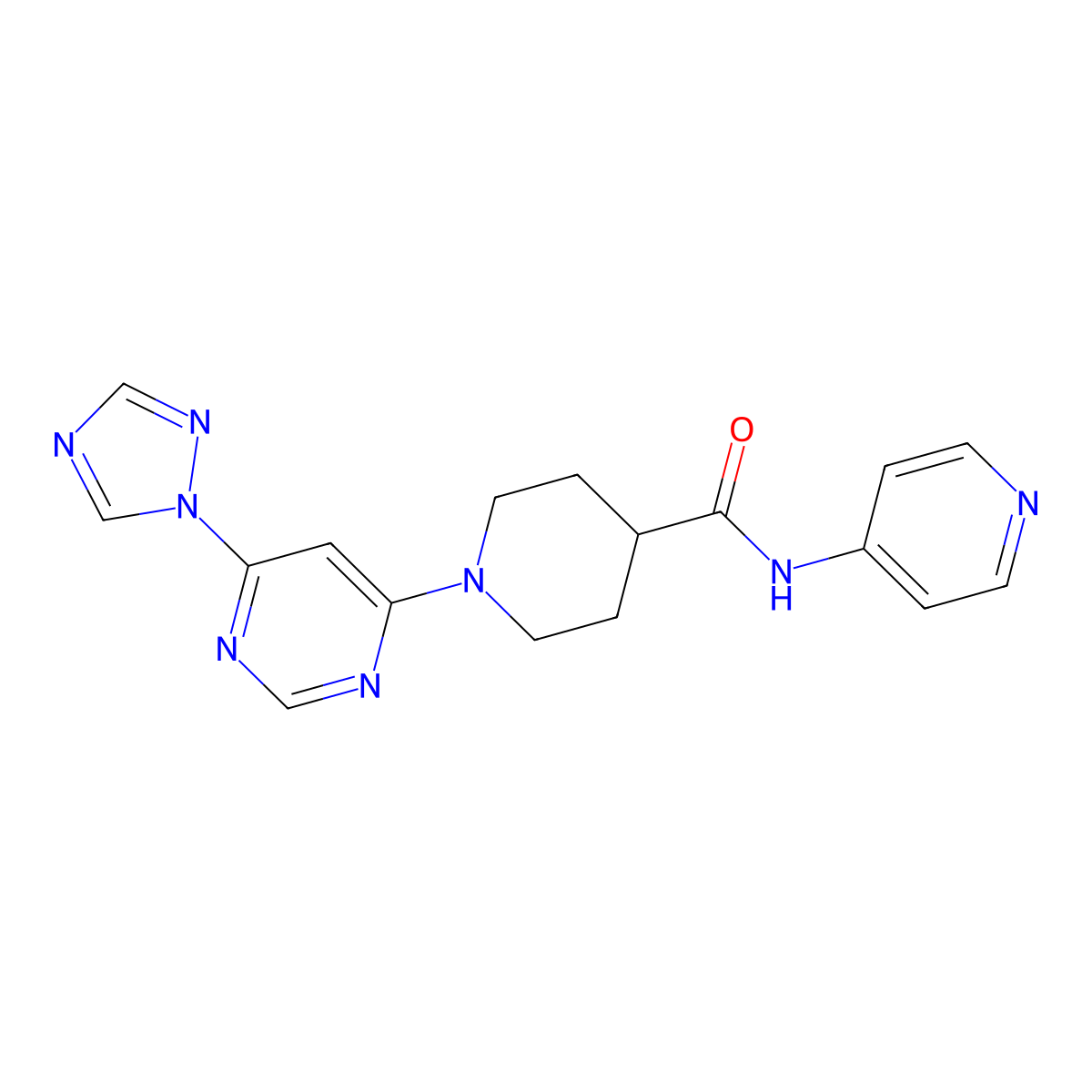 1-(6-(1H-1,2,4-triazol-1-yl)pyrimidin-4-yl)-N-(pyridin-4-yl)piperidine-4-carboxamide molecular structure, CAS 1797356-85-4