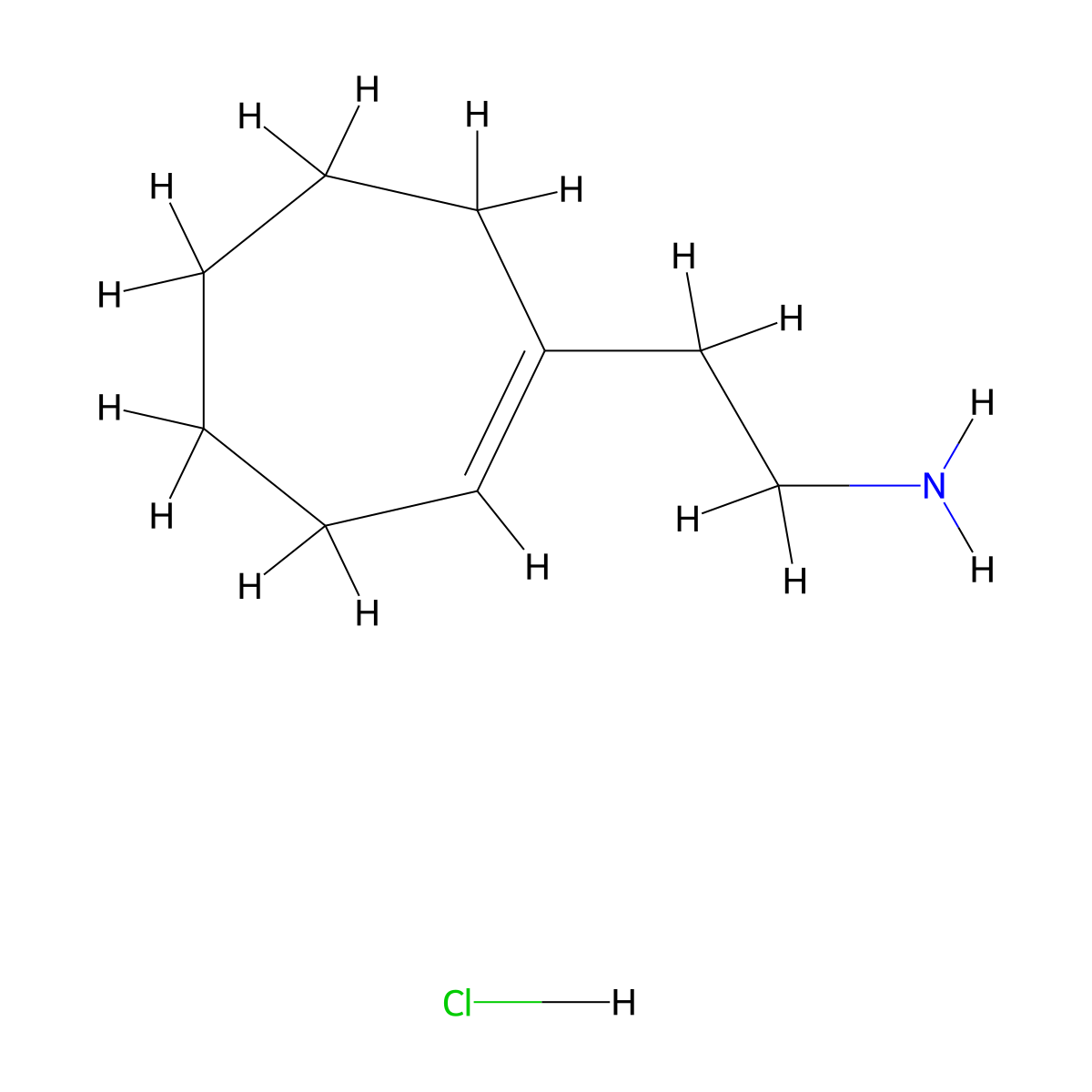 2-(Cyclohept-1-en-1-yl)ethan-1-amine hydrochloride molecular structure, CAS 1797358-94-1