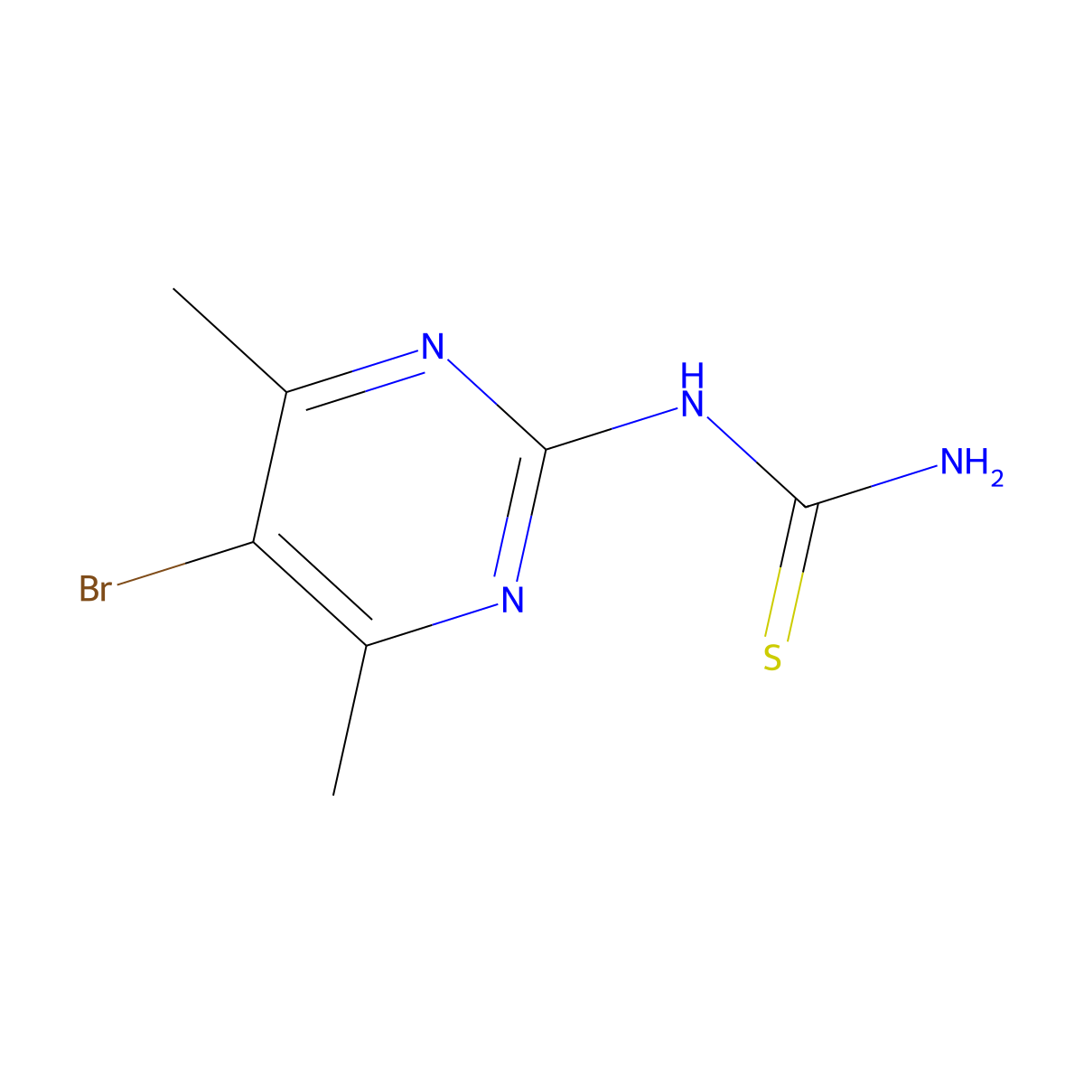 5-Bromo-4,6-dimethylpyrimidin-2-ylthiourea molecular structure, CAS 1797363-25-7