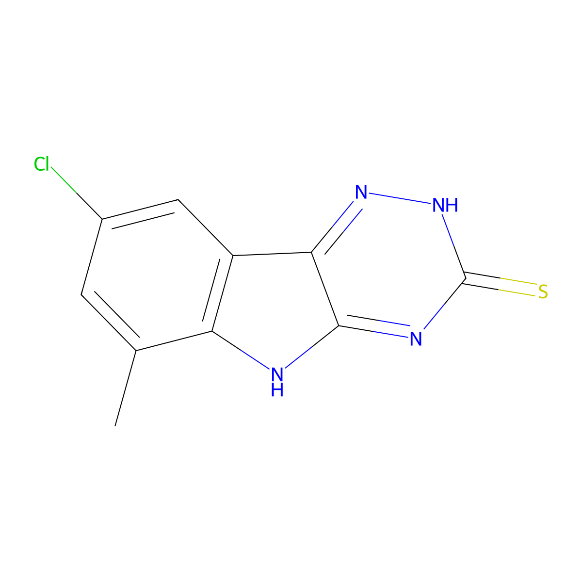 8-chloro-6-methyl-5H-[1,2,4]triazino[5,6-b]indole-3-thiol molecular structure, CAS 1797363-61-1