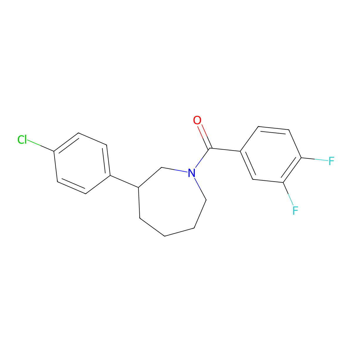 (3-(4-Chlorophenyl)azepan-1-yl)(3,4-difluorophenyl)methanone molecular structure, CAS 1797365-79-7