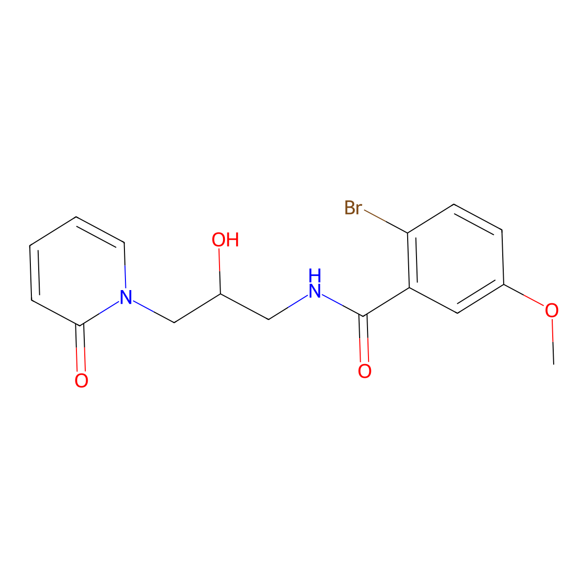 2-bromo-N-(2-hydroxy-3-(2-oxopyridin-1(2H)-yl)propyl)-5-methoxybenzamide molecular structure, CAS 1797366-15-4