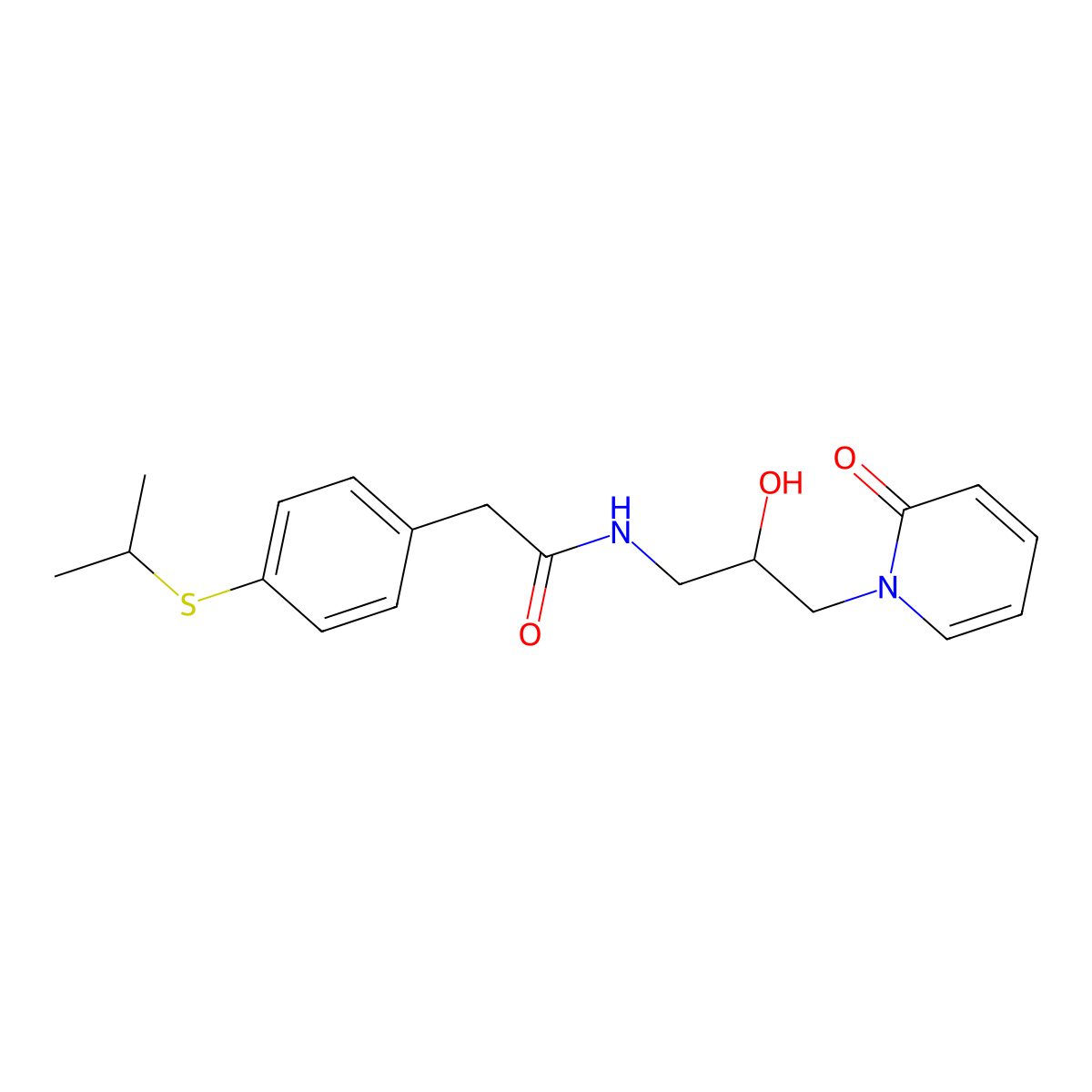 N-(2-hydroxy-3-(2-oxopyridin-1(2H)-yl)propyl)-2-(4-(isopropylthio)phenyl)acetamide molecular structure, CAS 1797366-22-3