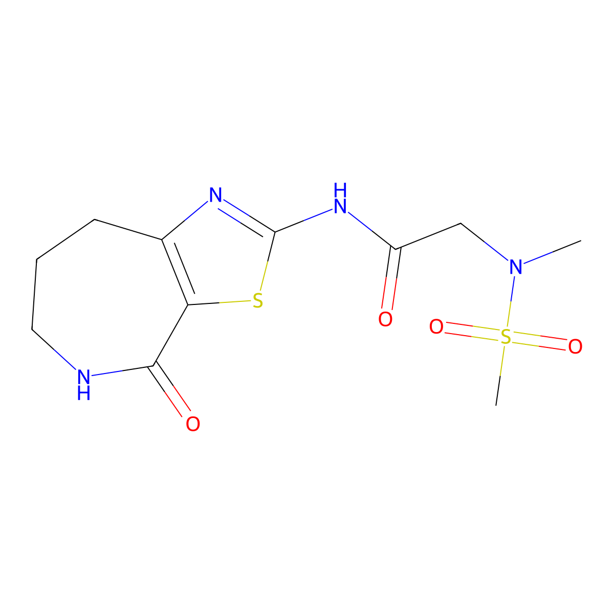 2-(N-methylmethylsulfonamido)-N-(4-oxo-5,6,7,8-tetrahydro-4H-thiazolo[5,4-c]azepin-2-yl)acetamide molecular structure, CAS 1797366-52-9