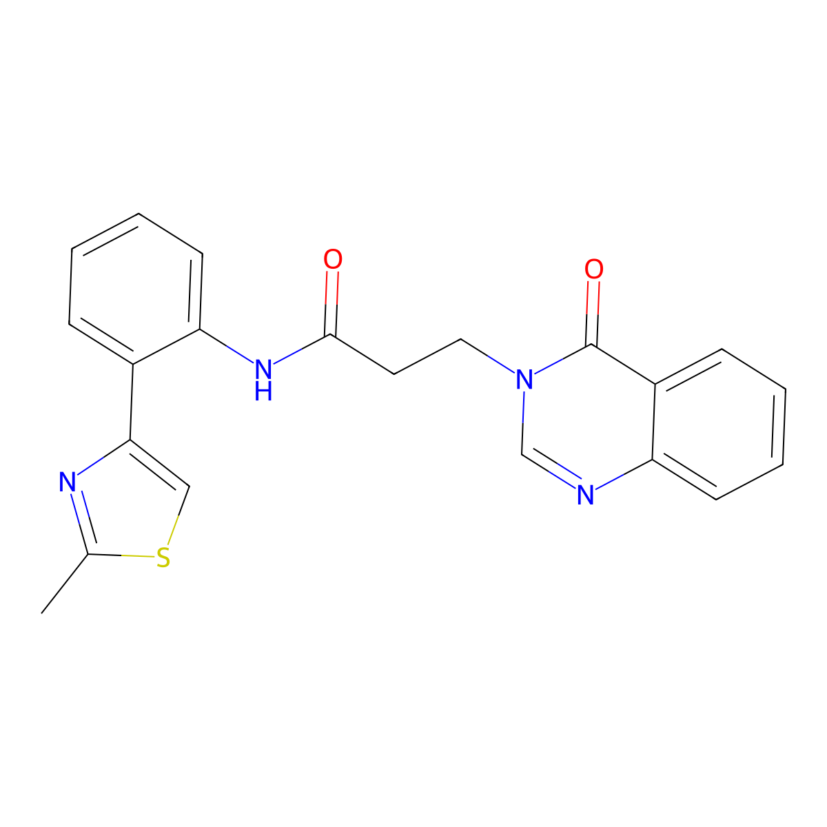 N-(2-(2-methylthiazol-4-yl)phenyl)-3-(4-oxoquinazolin-3(4H)-yl)propanamide molecular structure, CAS 1797366-88-1