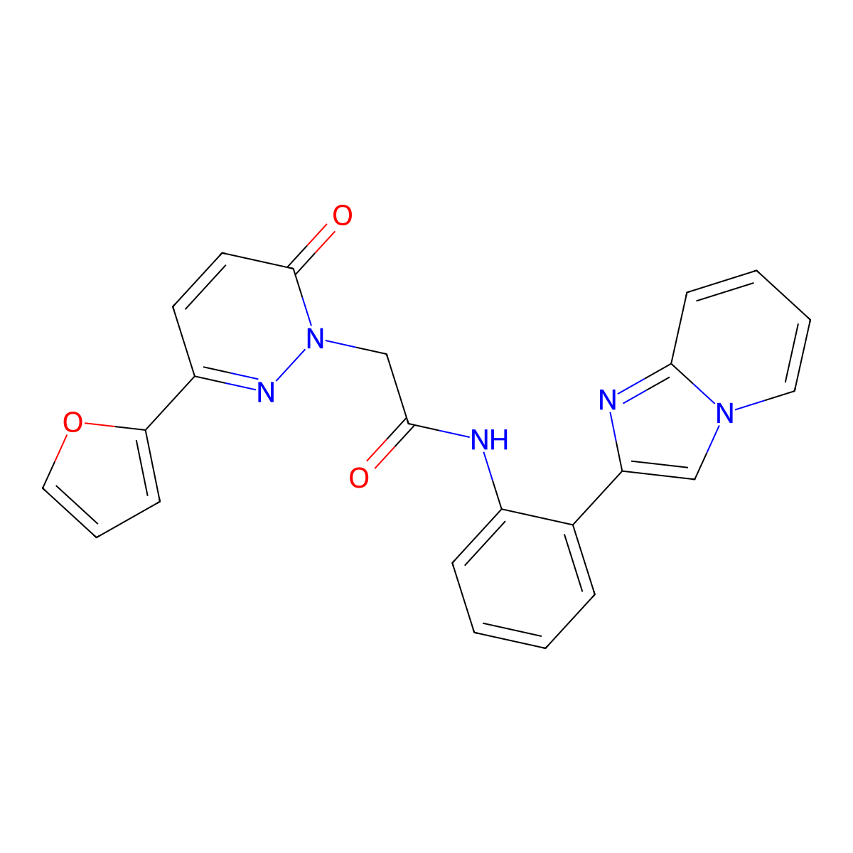 2-(3-(furan-2-yl)-6-oxopyridazin-1(6H)-yl)-N-(2-(imidazo[1,2-a]pyridin-2-yl)phenyl)acetamide molecular structure, CAS 1797367-11-3