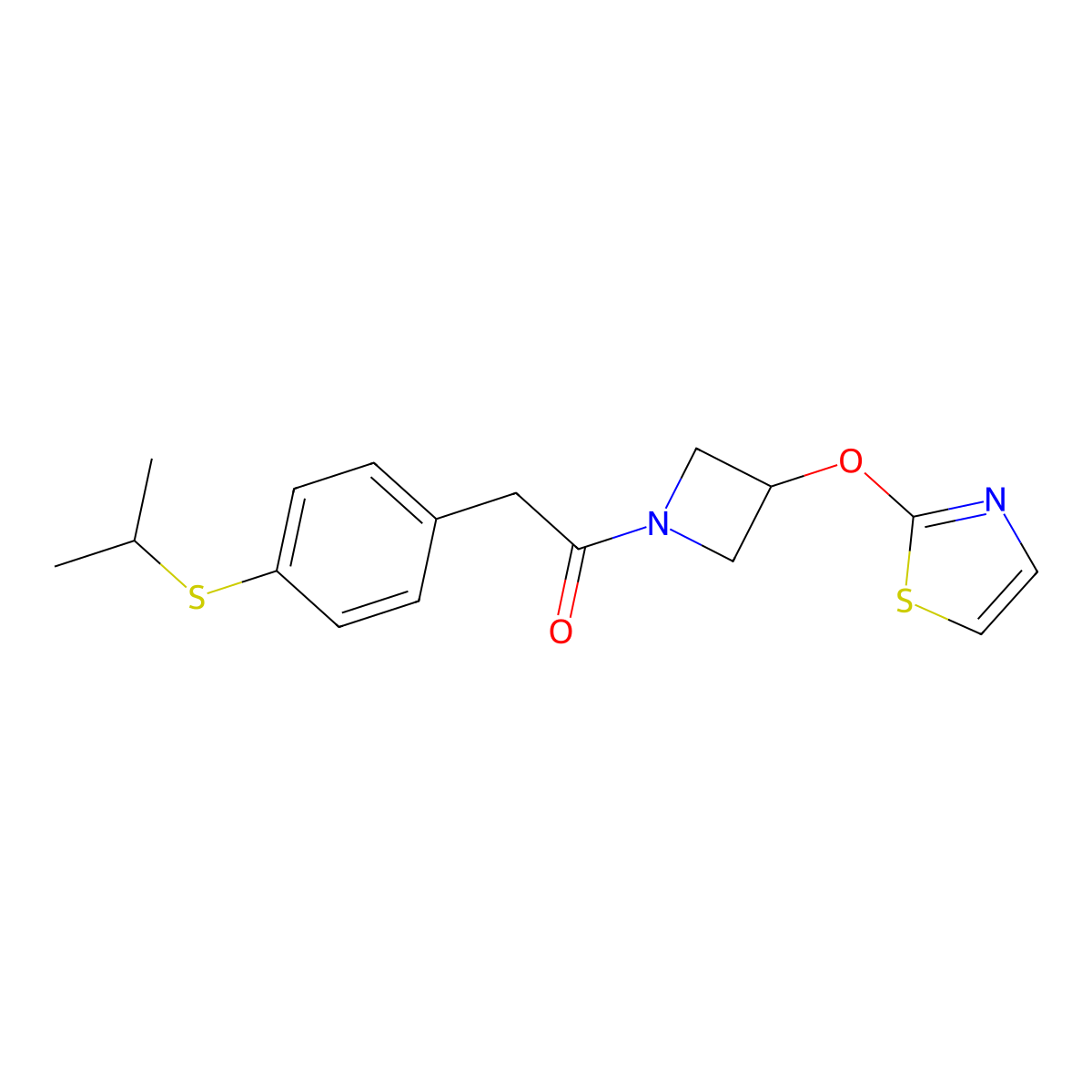 2-(4-(Isopropylthio)phenyl)-1-(3-(thiazol-2-yloxy)azetidin-1-yl)ethanone molecular structure, CAS 1797367-29-3