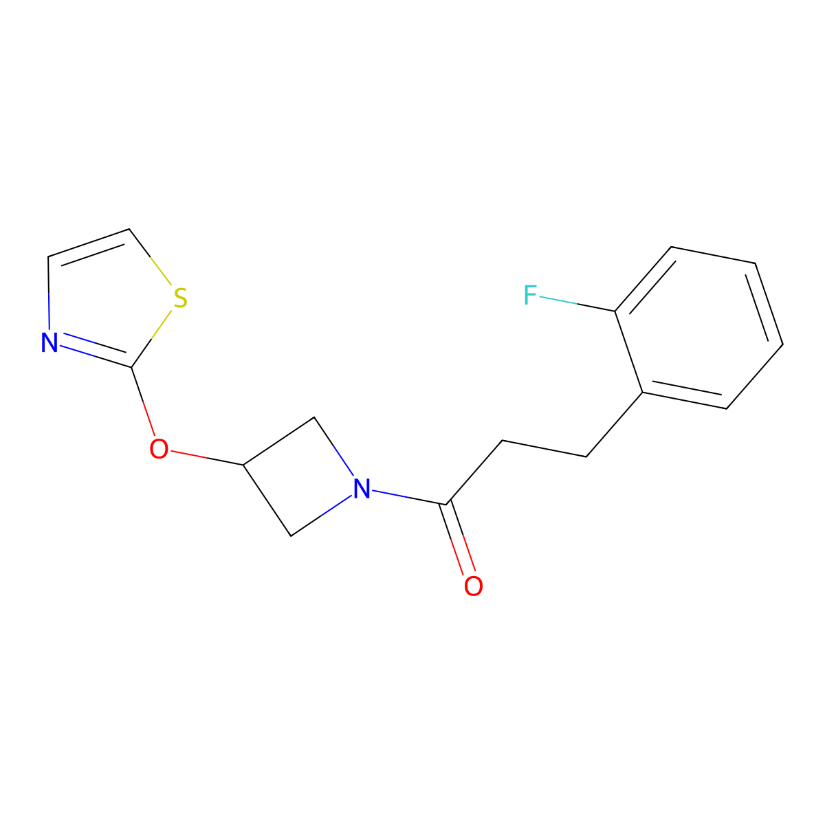 3-(2-Fluorophenyl)-1-(3-(thiazol-2-yloxy)azetidin-1-yl)propan-1-one molecular structure, CAS 1797367-33-9