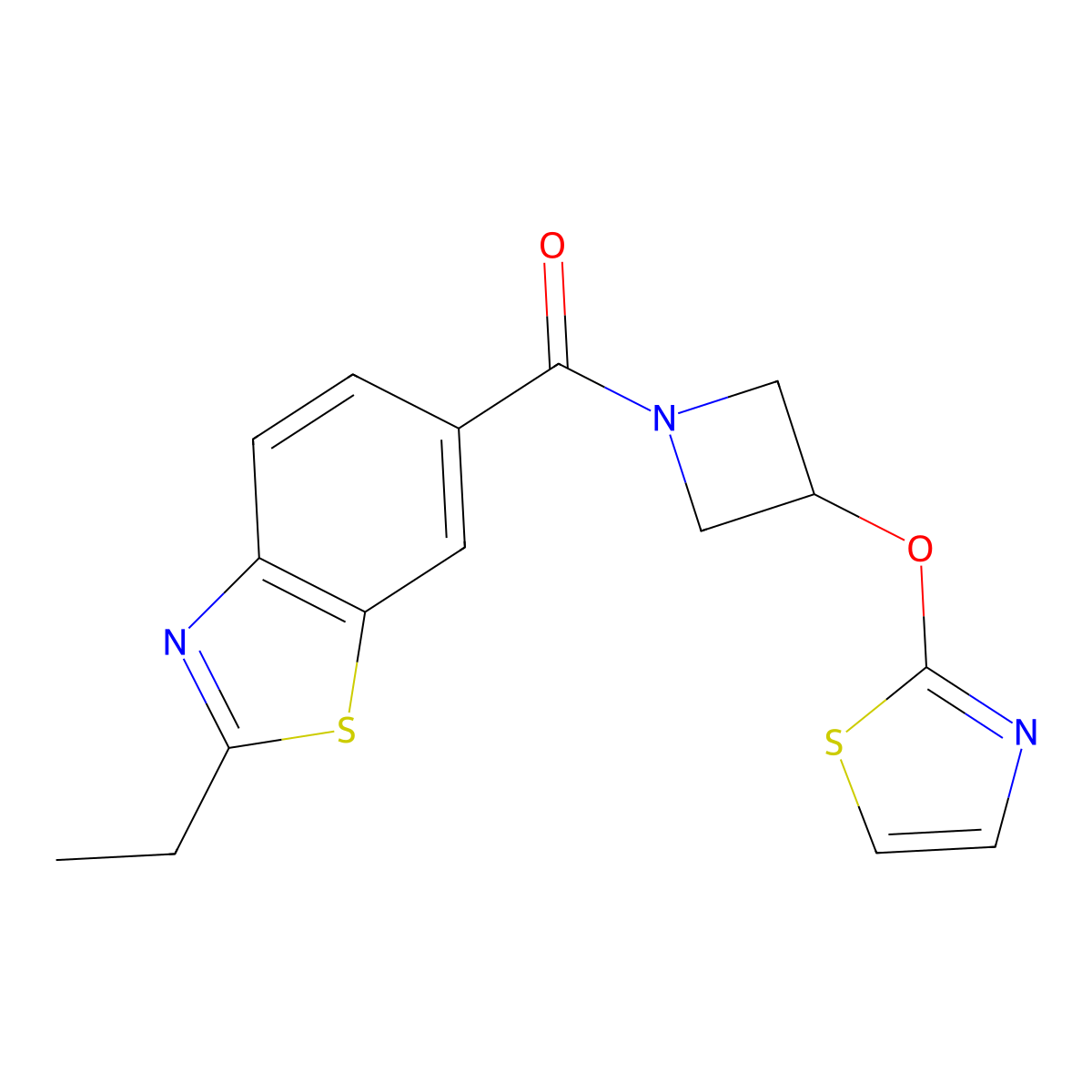 (2-Ethylbenzo[d]thiazol-6-yl)(3-(thiazol-2-yloxy)azetidin-1-yl)methanone molecular structure, CAS 1797367-50-0