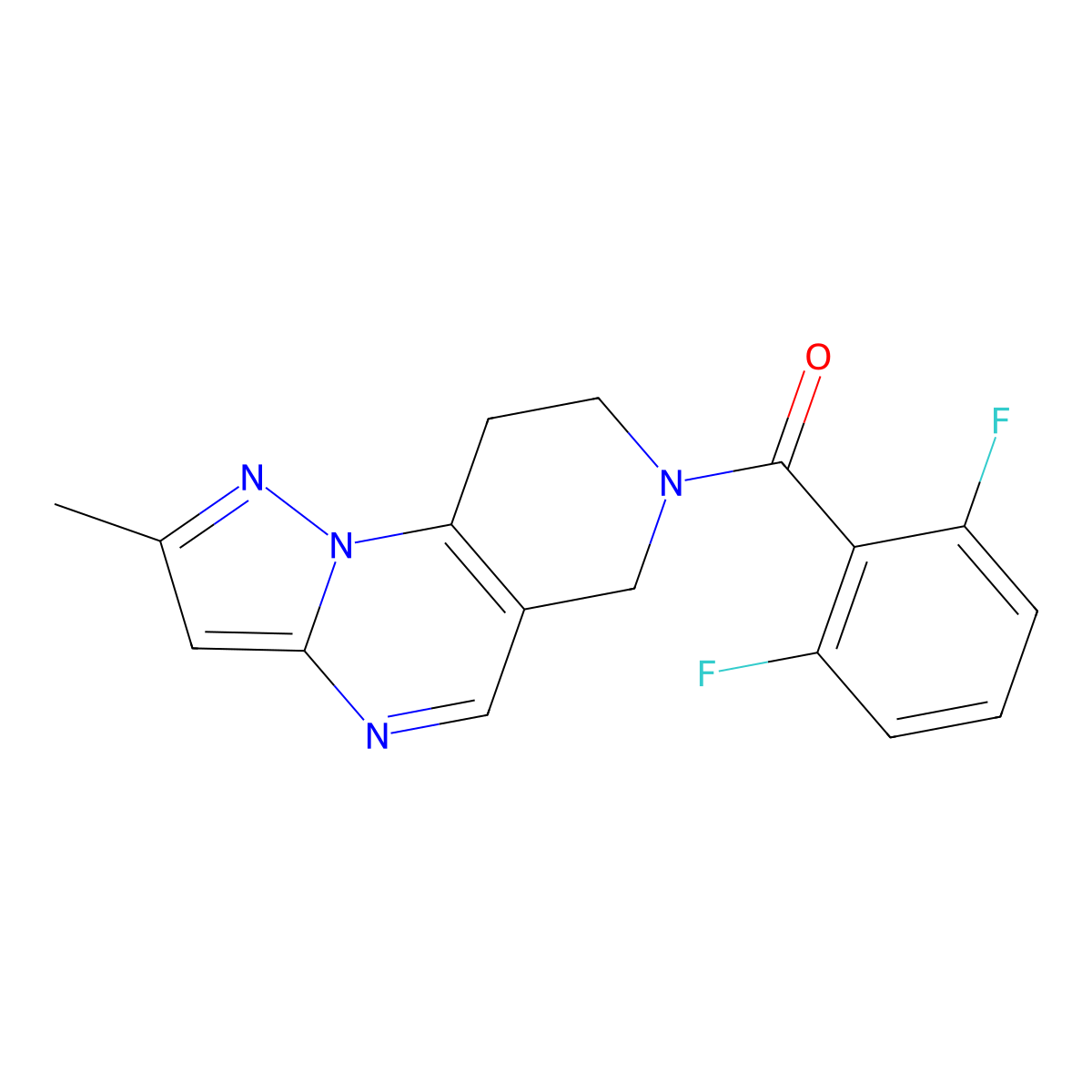 (2,6-difluorophenyl)(2-methyl-8,9-dihydropyrazolo[1,5-a]pyrido[3,4-e]pyrimidin-7(6H)-yl)methanone molecular structure, CAS 1797367-95-3