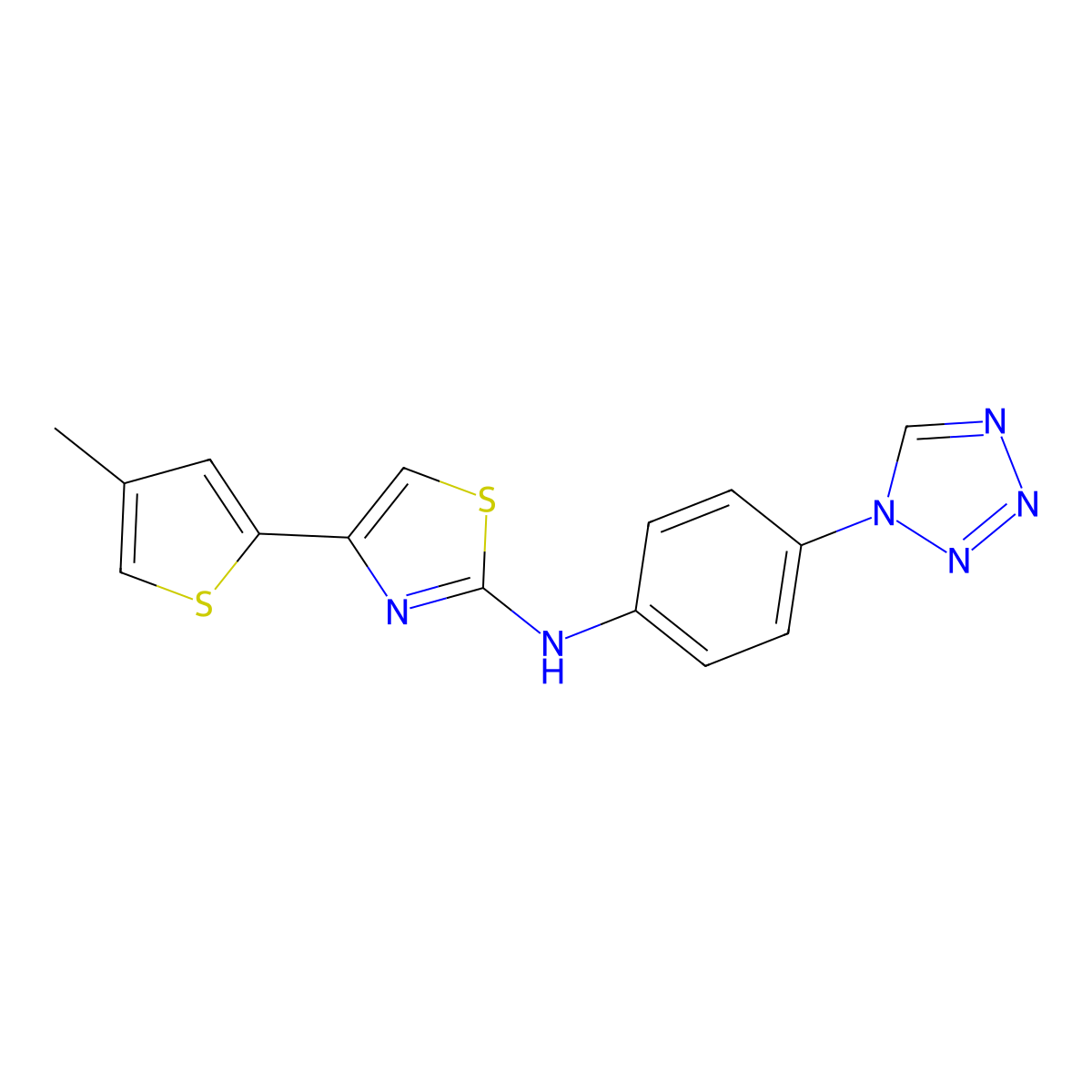 N-(4-(1H-tetrazol-1-yl)phenyl)-4-(4-methylthiophen-2-yl)thiazol-2-amine molecular structure, CAS 1797368-24-1