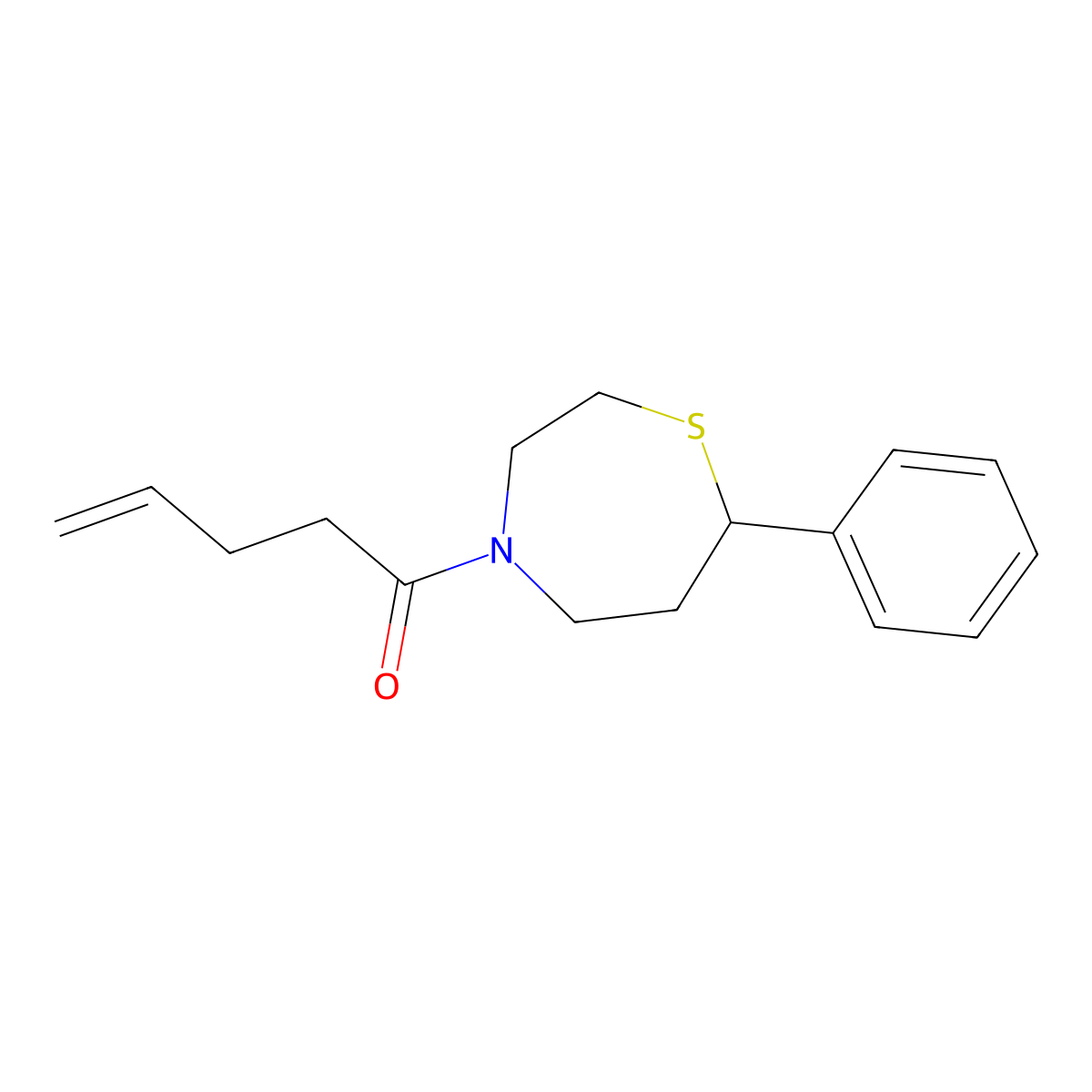 1-(7-Phenyl-1,4-thiazepan-4-yl)pent-4-en-1-one molecular structure, CAS 1797368-88-7