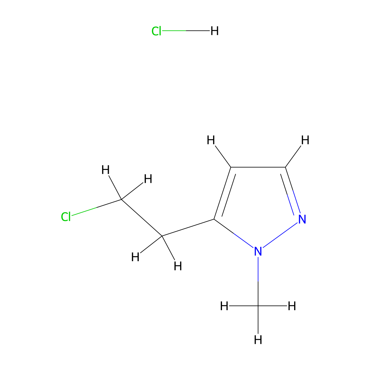 5-(2-chloroethyl)-1-methyl-1H-pyrazole hydrochloride molecular structure, CAS 1797374-16-3