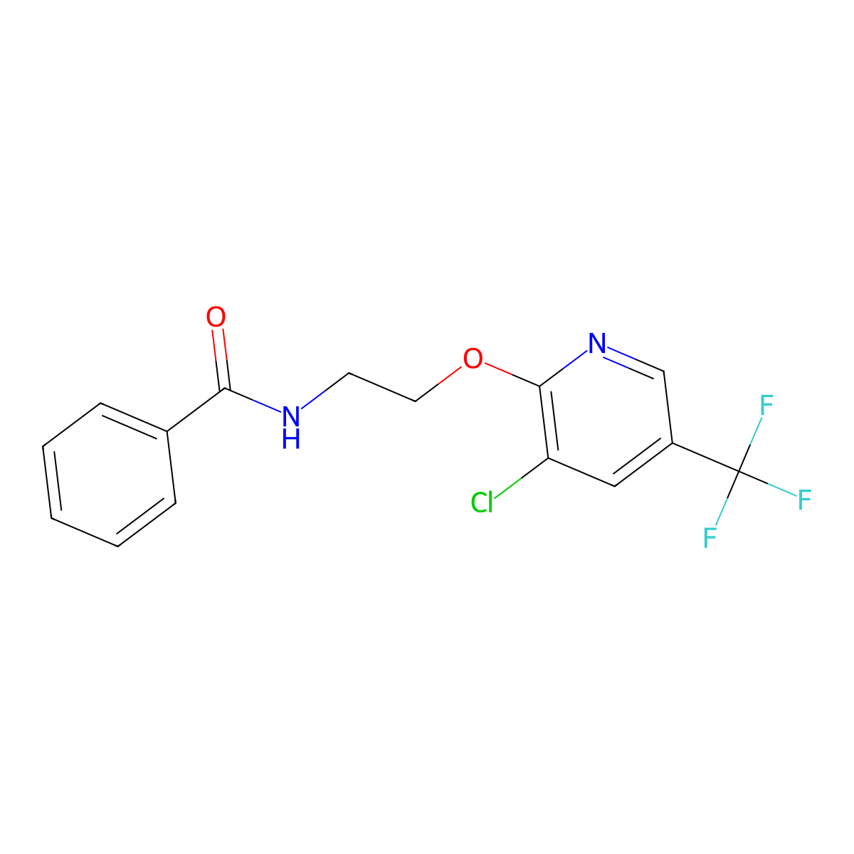 N-(2-{[3-chloro-5-(trifluoromethyl)-2-pyridinyl]oxy}ethyl)benzenecarboxamide molecular structure, CAS 1797376-30-7