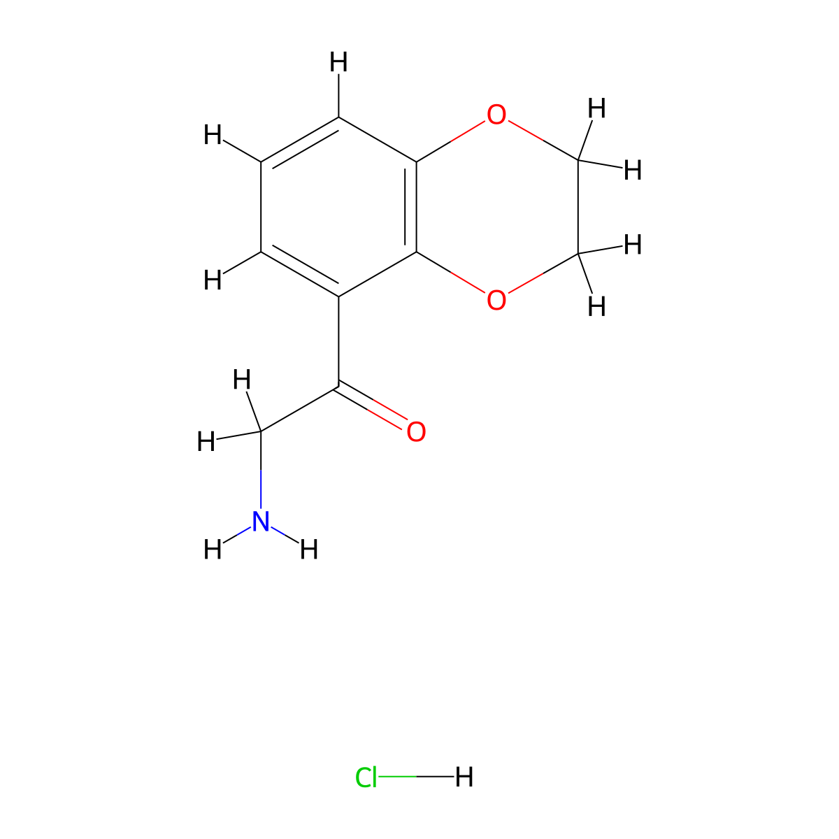 2-Amino-1-(2,3-dihydro-1,4-benzodioxin-5-yl)ethan-1-one hydrochloride molecular structure, CAS 1797376-36-3