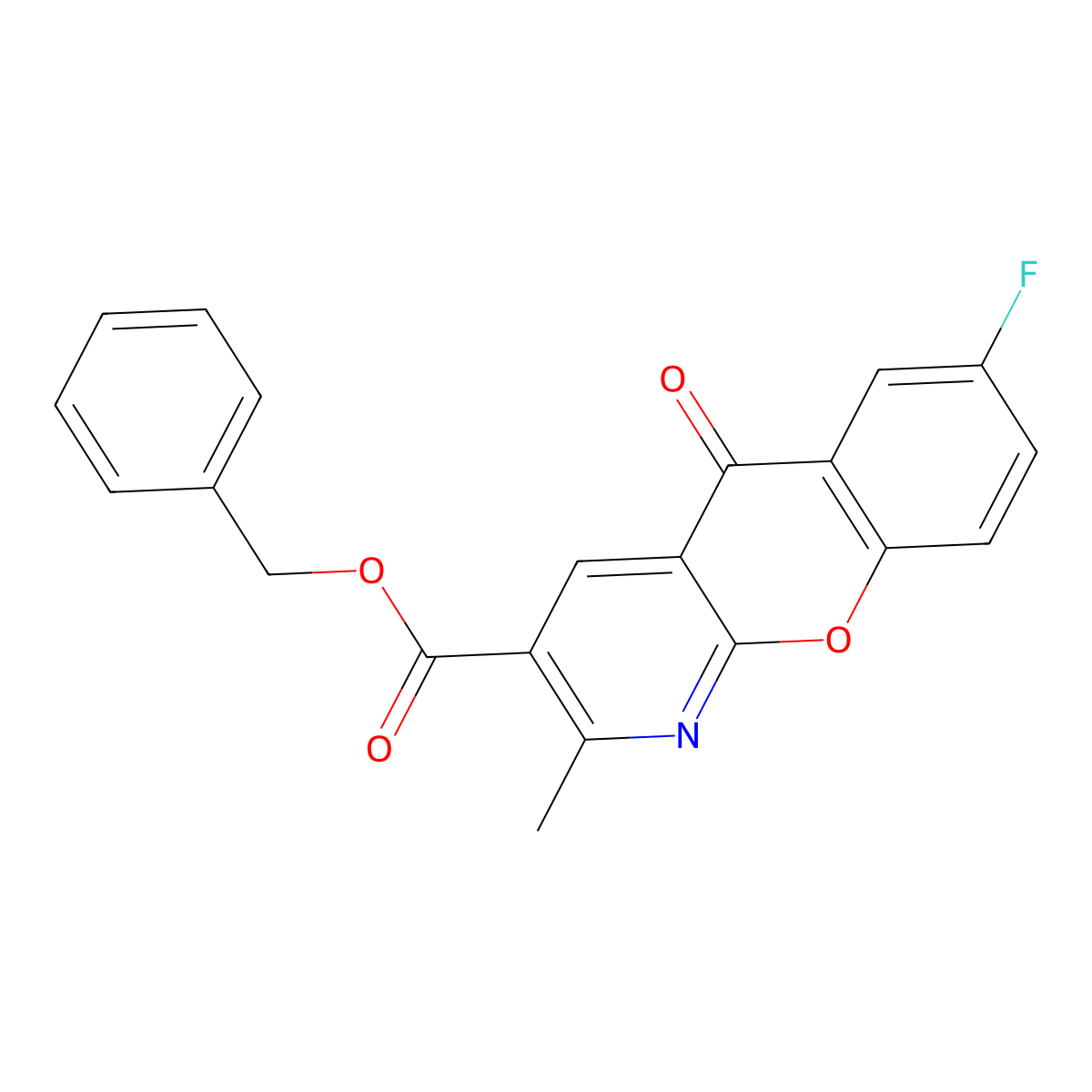 benzyl 7-fluoro-2-methyl-5-oxo-5H-chromeno[2,3-b]pyridine-3-carboxylate molecular structure, CAS 1797376-37-4