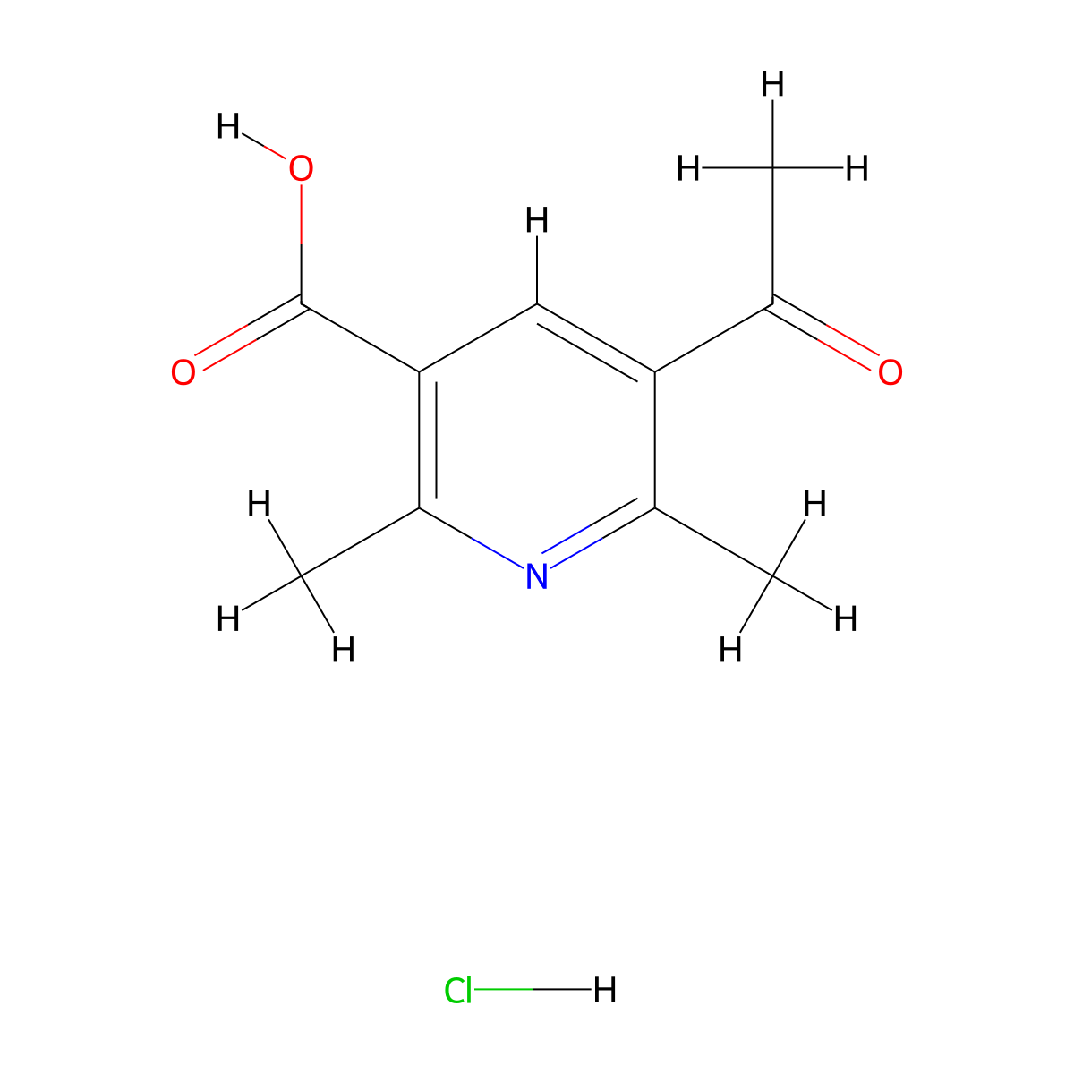 5-Acetyl-2,6-dimethylpyridine-3-carboxylic acid hydrochloride molecular structure, CAS 1797376-43-2