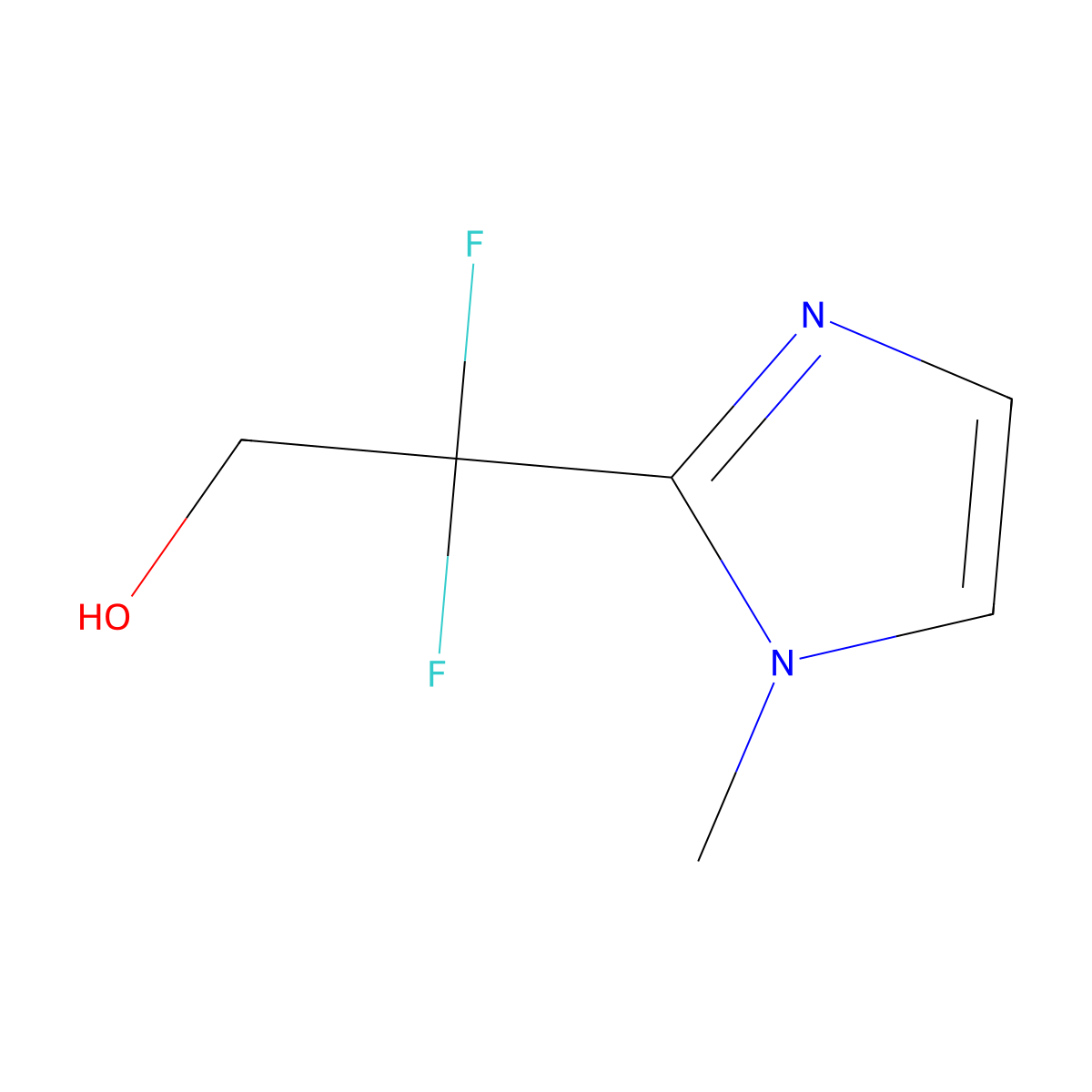 2,2-difluoro-2-(1-methyl-1H-imidazol-2-yl)ethan-1-ol molecular structure, CAS 1797380-36-9