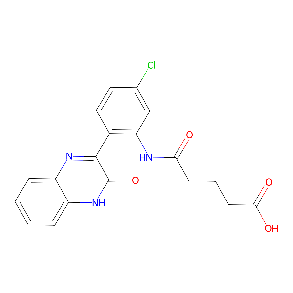 4-{[5-Chloro-2-(3-hydroxyquinoxalin-2-yl)phenyl]carbamoyl}butanoic acid molecular structure, CAS 1797384-27-0