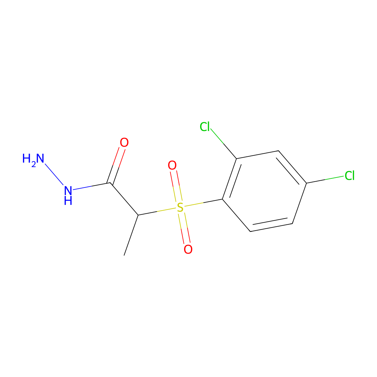 2-((2,4-Dichlorophenyl)sulfonyl)propanehydrazide molecular structure, CAS 1797385-92-2