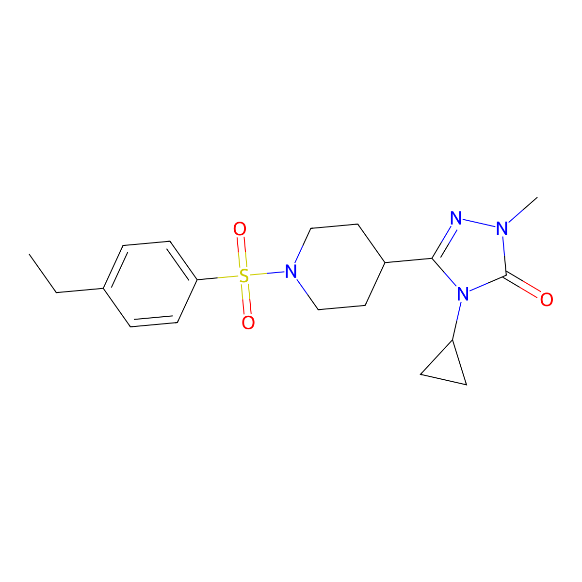 4-cyclopropyl-3-(1-((4-ethylphenyl)sulfonyl)piperidin-4-yl)-1-methyl-1H-1,2,4-triazol-5(4H)-one molecular structure, CAS 1797396-44-1