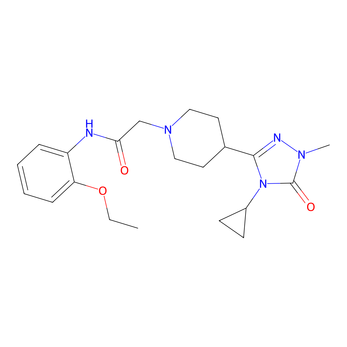 2-[4-(4-cyclopropyl-1-methyl-5-oxo-4,5-dihydro-1H-1,2,4-triazol-3-yl)piperidin-1-yl]-N-(2-ethoxyphenyl)acetamide molecular structure, CAS 1797396-61-2