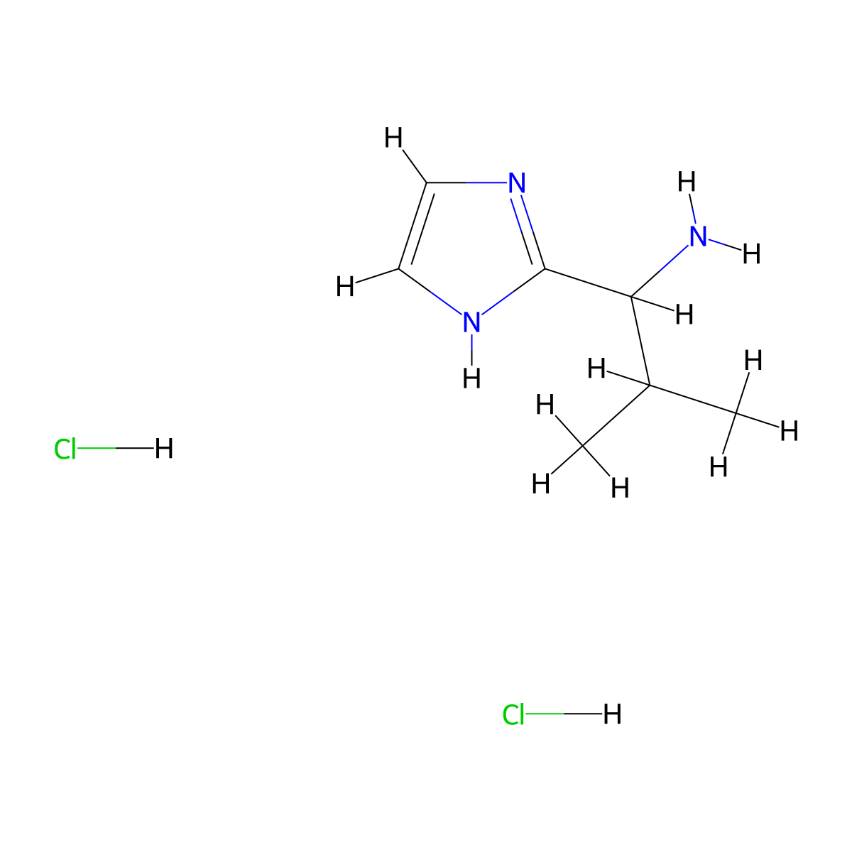 1-(1H-imidazol-2-yl)-2-methylpropan-1-amine dihydrochloride molecular structure, CAS 1797398-18-5