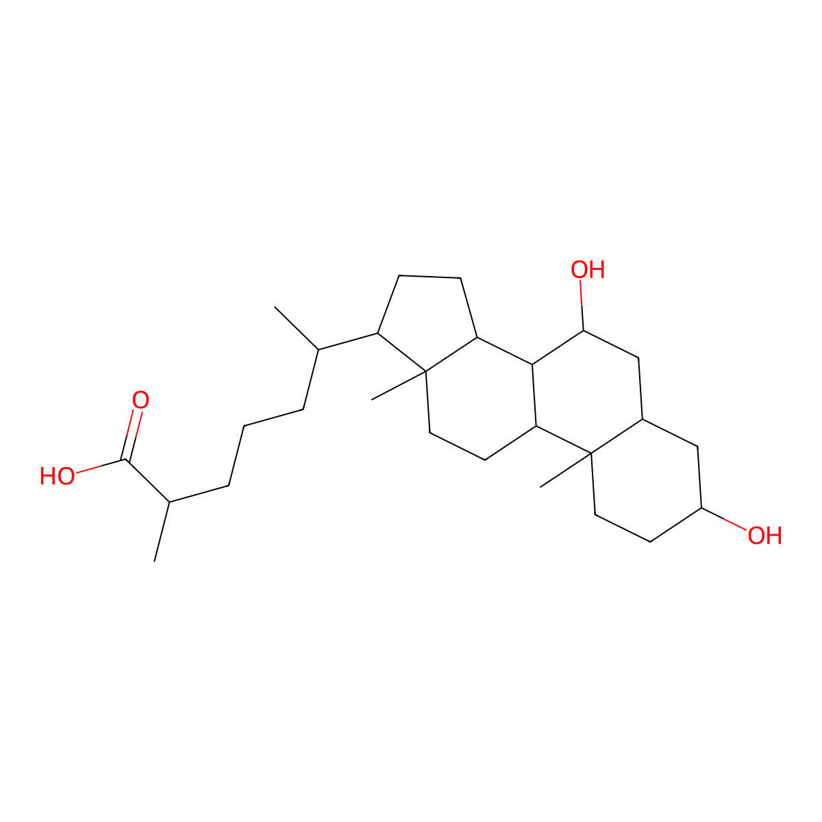 3alpha,7alpha-Dihydroxy-5beta-cholestan-26-oic acid molecular structure, CAS 17974-66-2
