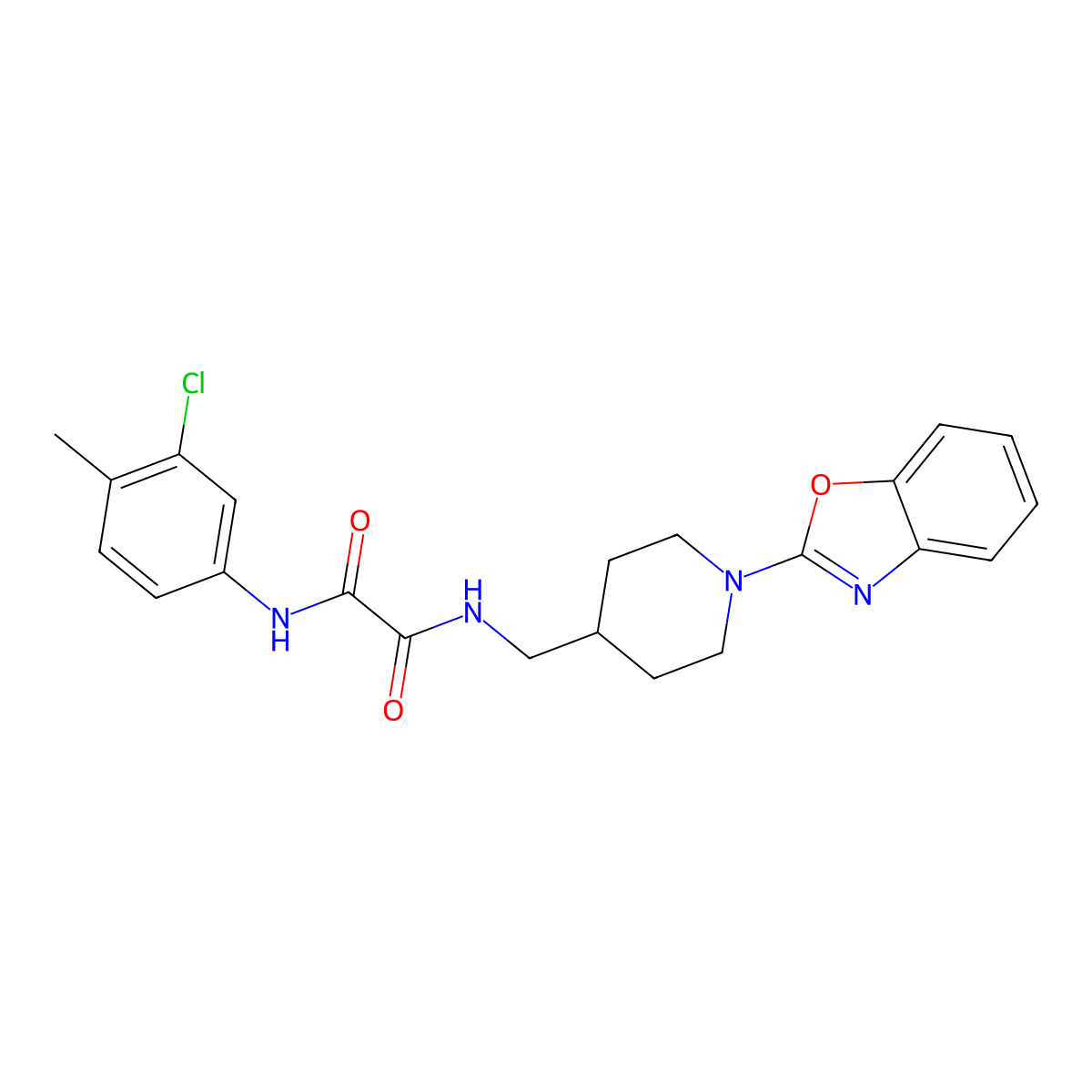 N1-((1-(benzo[d]oxazol-2-yl)piperidin-4-yl)methyl)-N2-(3-chloro-4-methylphenyl)oxalamide molecular structure, CAS 1797400-84-0