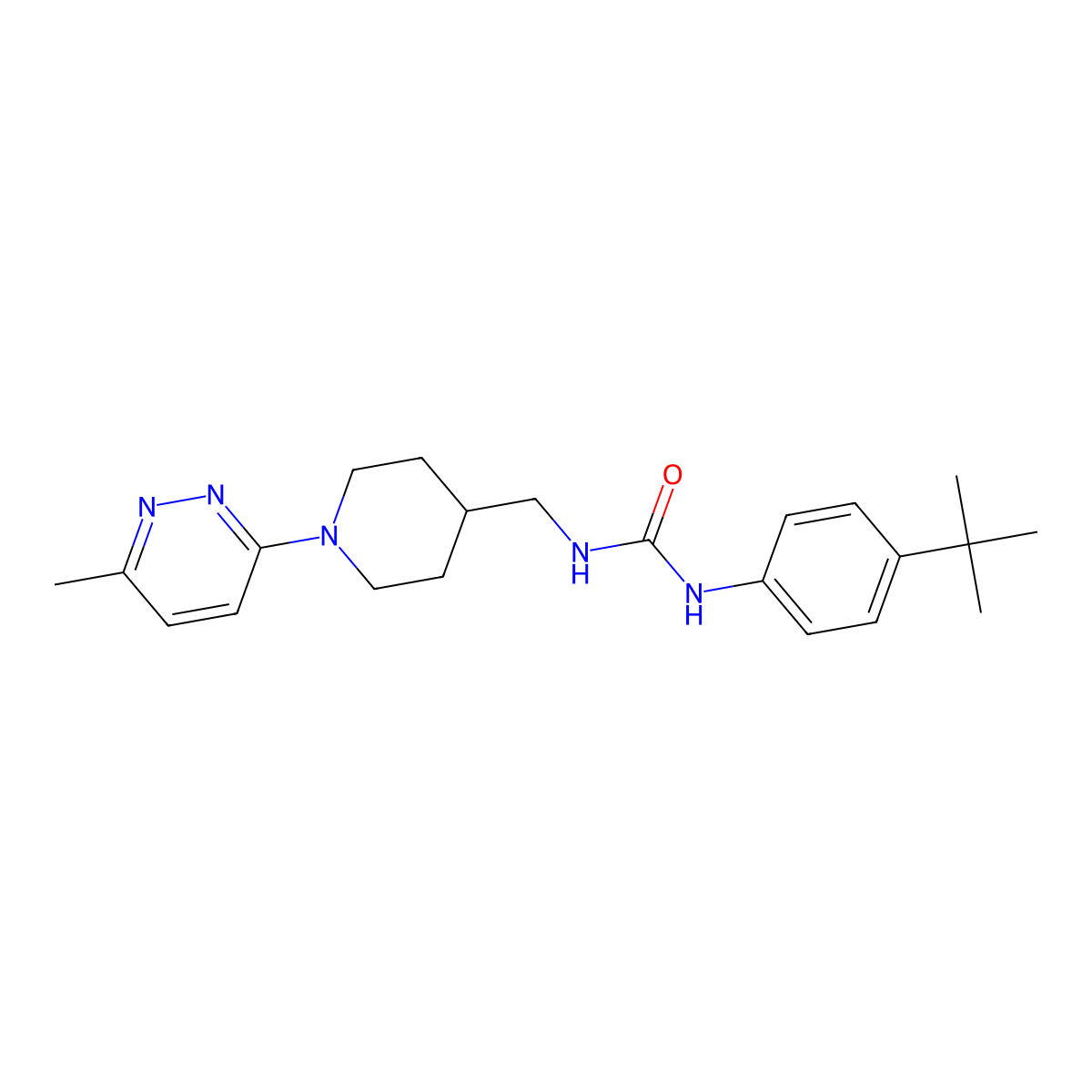 1-(4-(Tert-butyl)phenyl)-3-((1-(6-methylpyridazin-3-yl)piperidin-4-yl)methyl)urea molecular structure, CAS 1797401-12-7