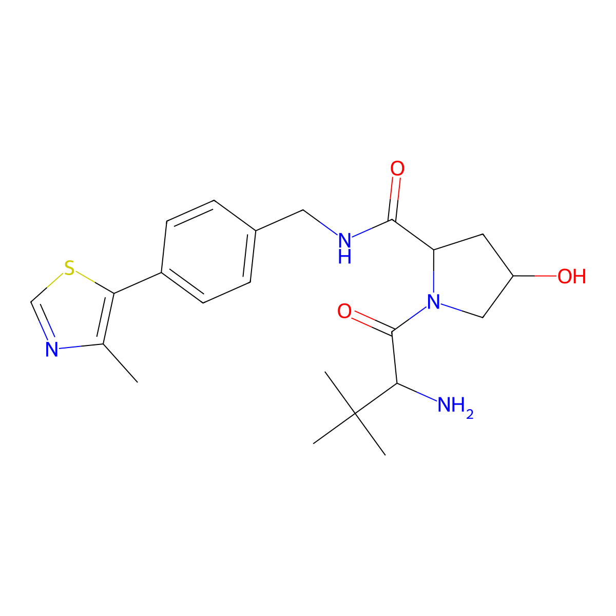 (2S,4S)-1-[(2S)-2-amino-3,3-dimethylbutanoyl]-4-hydroxy-N-{[4-(4-methyl-1,3-thiazol-5-yl)phenyl]methyl}pyrrolidine-2-carboxamide molecular structure, CAS 1797406-78-0