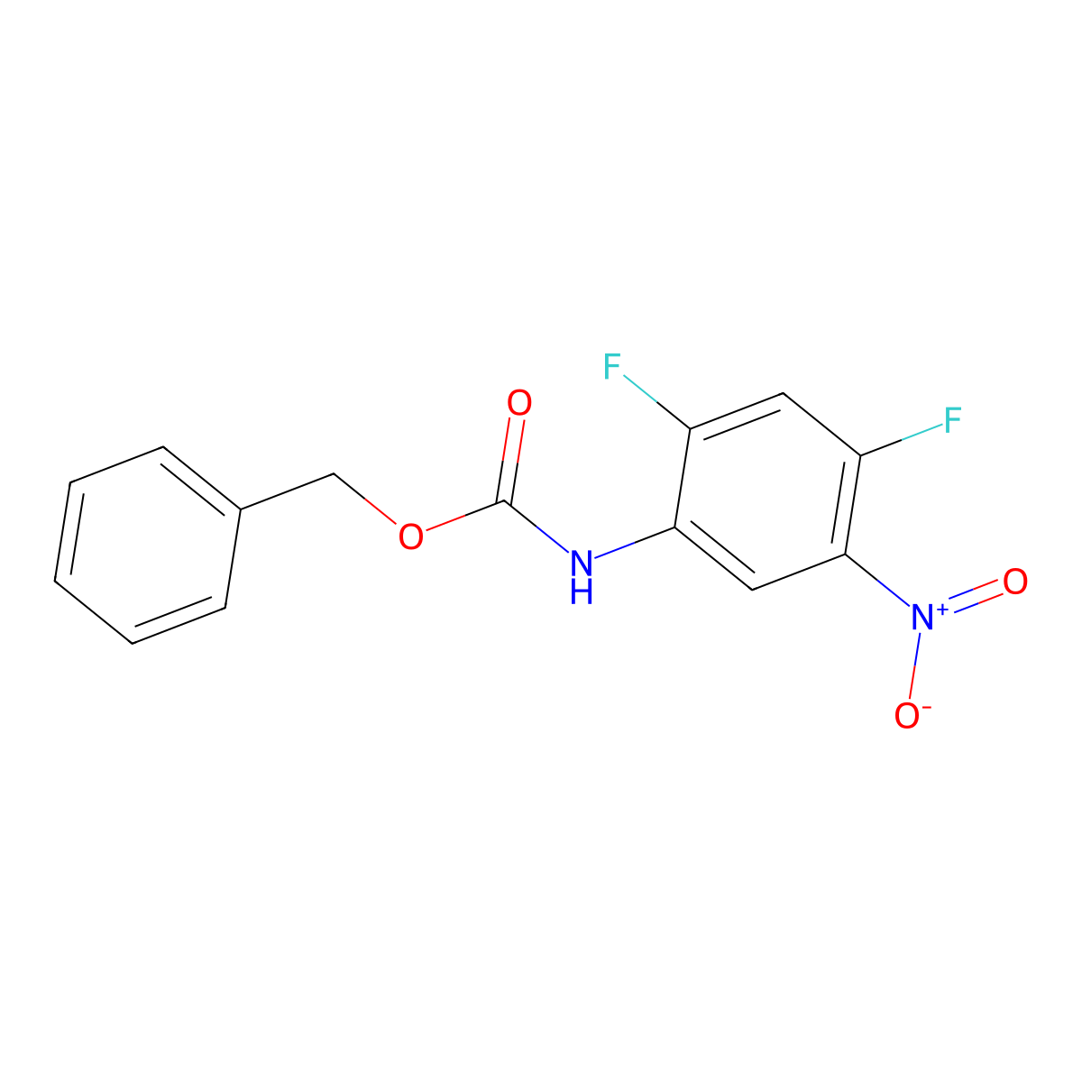 benzyl N-(2,4-difluoro-5-nitrophenyl)carbamate molecular structure, CAS 179741-59-4