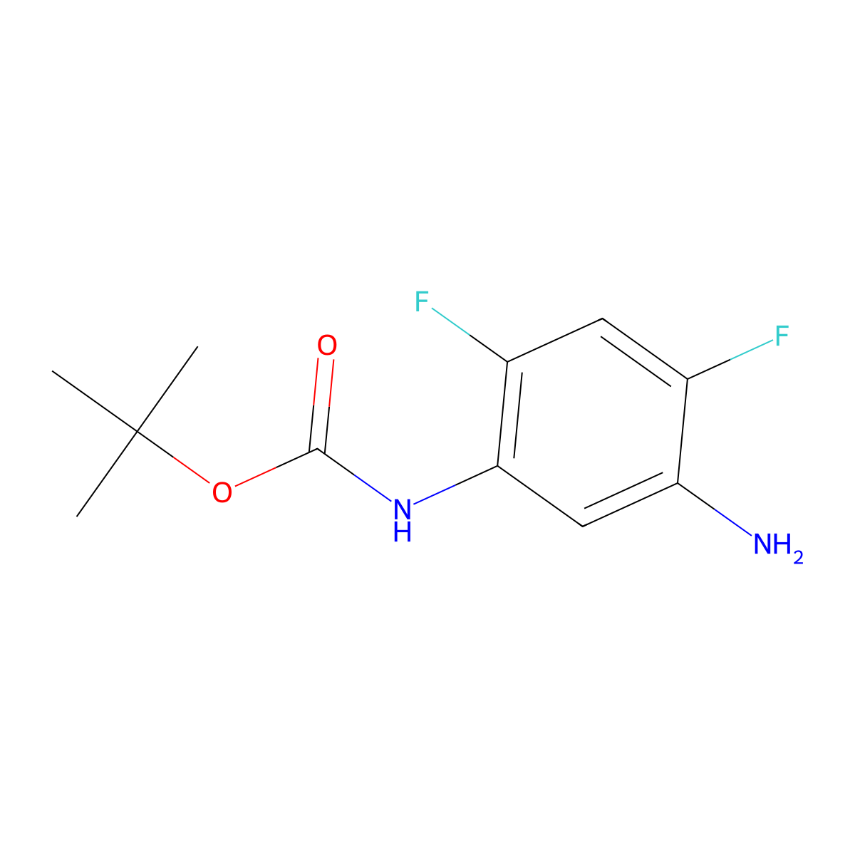 tert-butyl N-(5-amino-2,4-difluorophenyl)carbamate molecular structure, CAS 179741-60-7