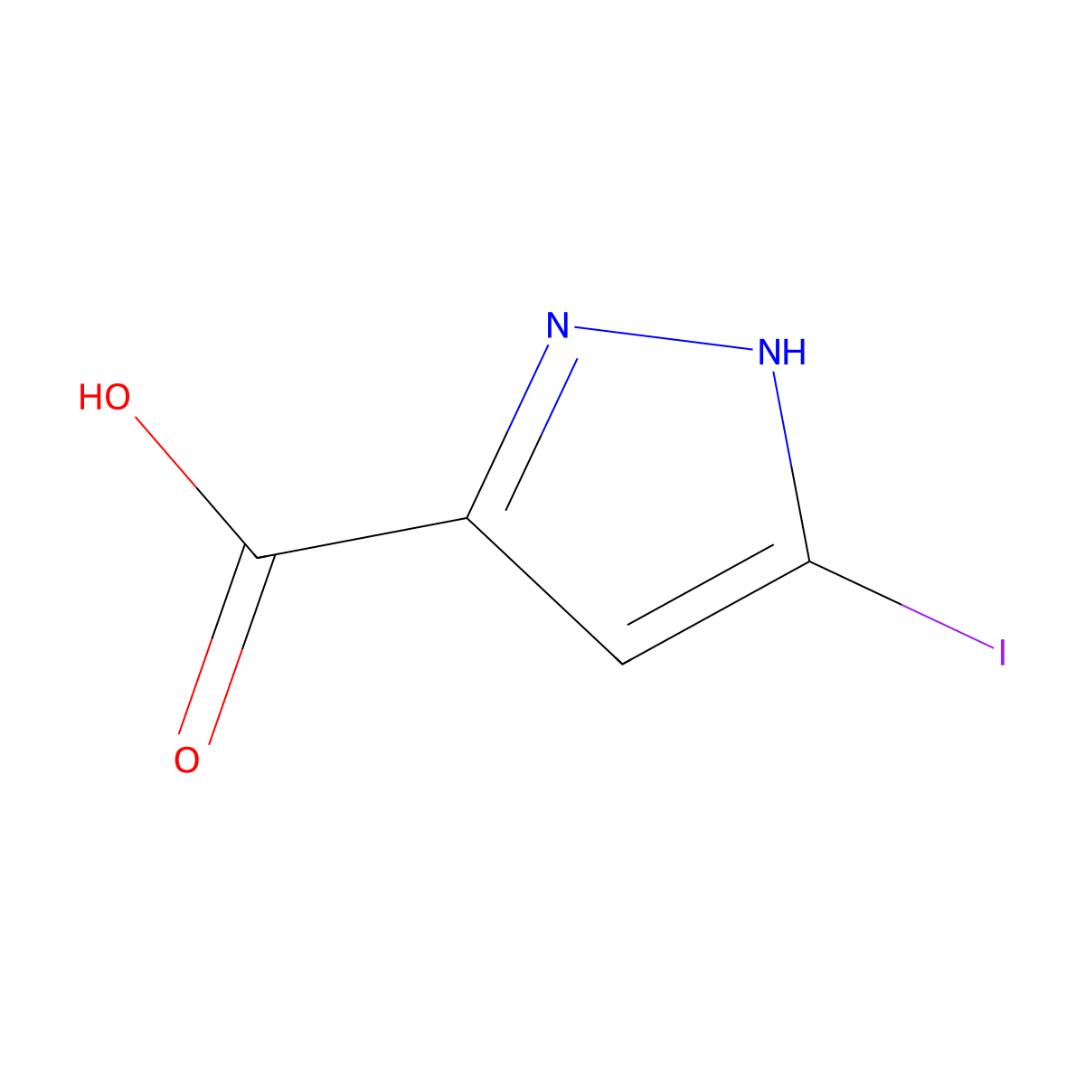 5-iodo-1H-pyrazole-3-carboxylic acid molecular structure, CAS 1797419-09-0