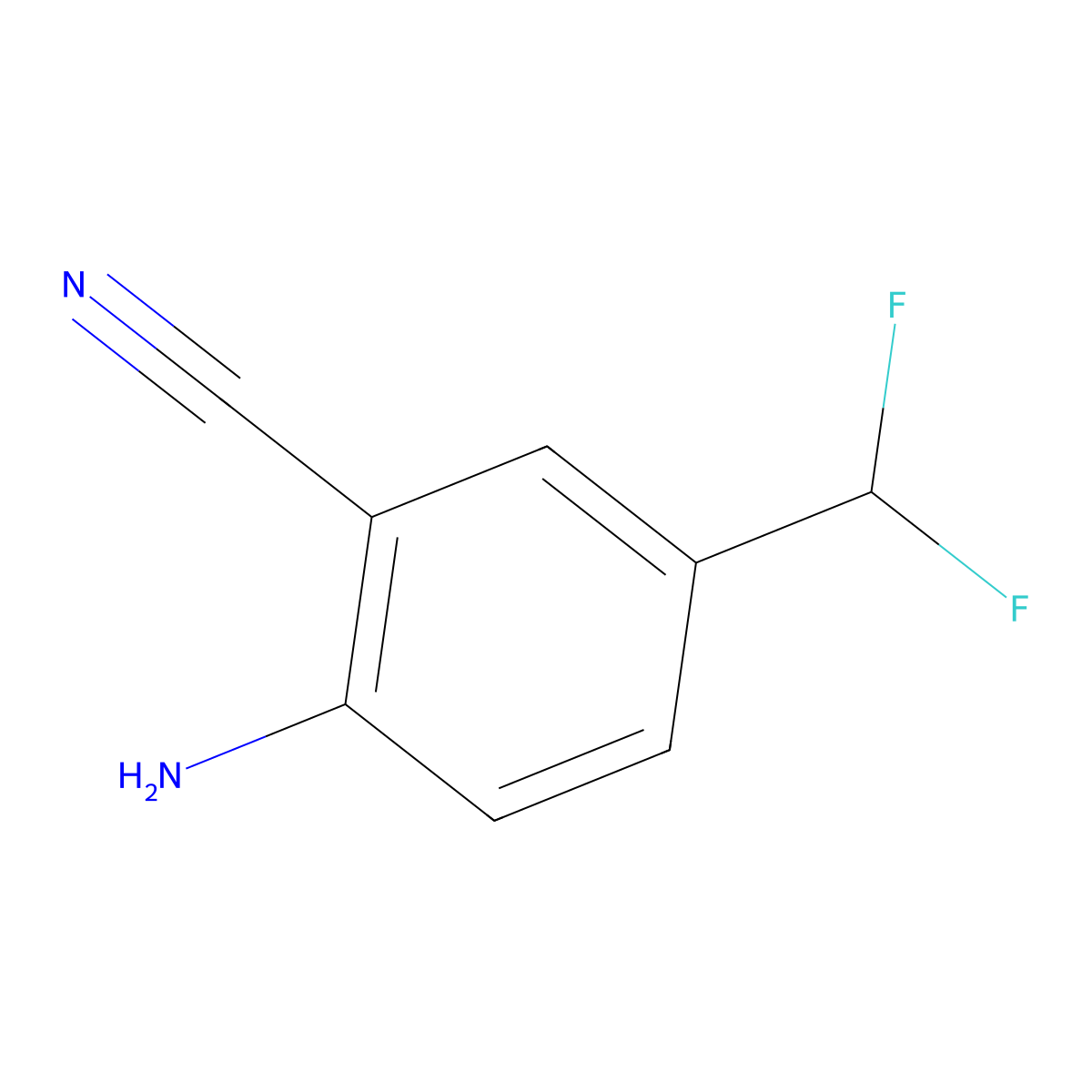 2-Amino-5-(difluoromethyl)benzonitrile molecular structure, CAS 1797423-66-5