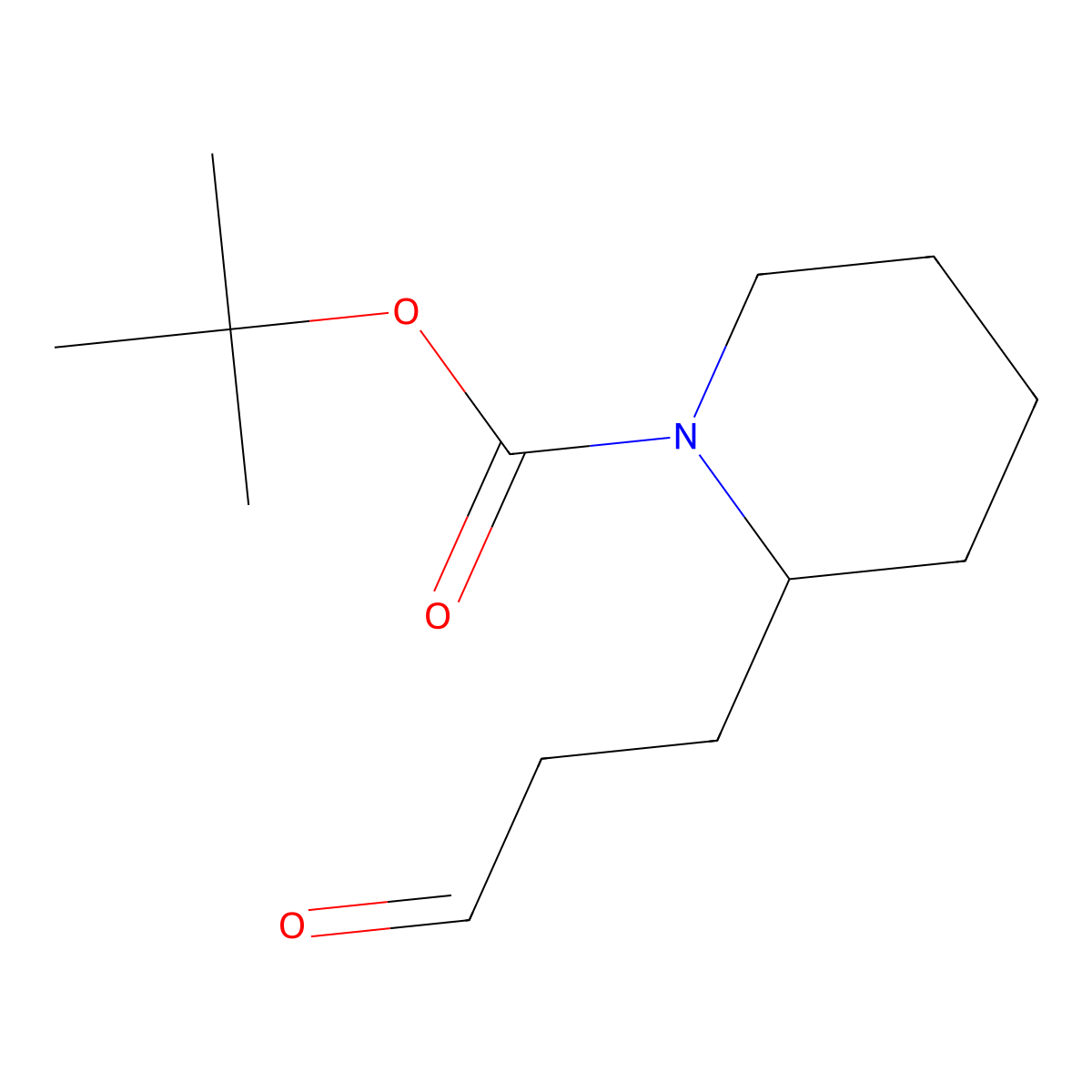 Tert-butyl 2-(3-oxopropyl)piperidine-1-carboxylate molecular structure, CAS 179746-48-6
