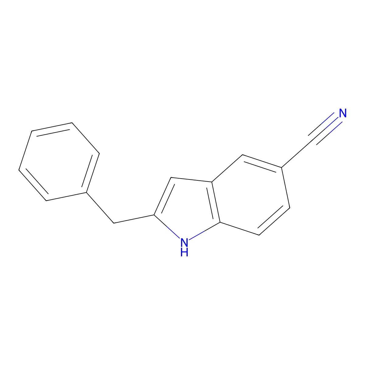 2-benzyl-1H-indole-5-carbonitrile molecular structure, CAS 179748-04-0