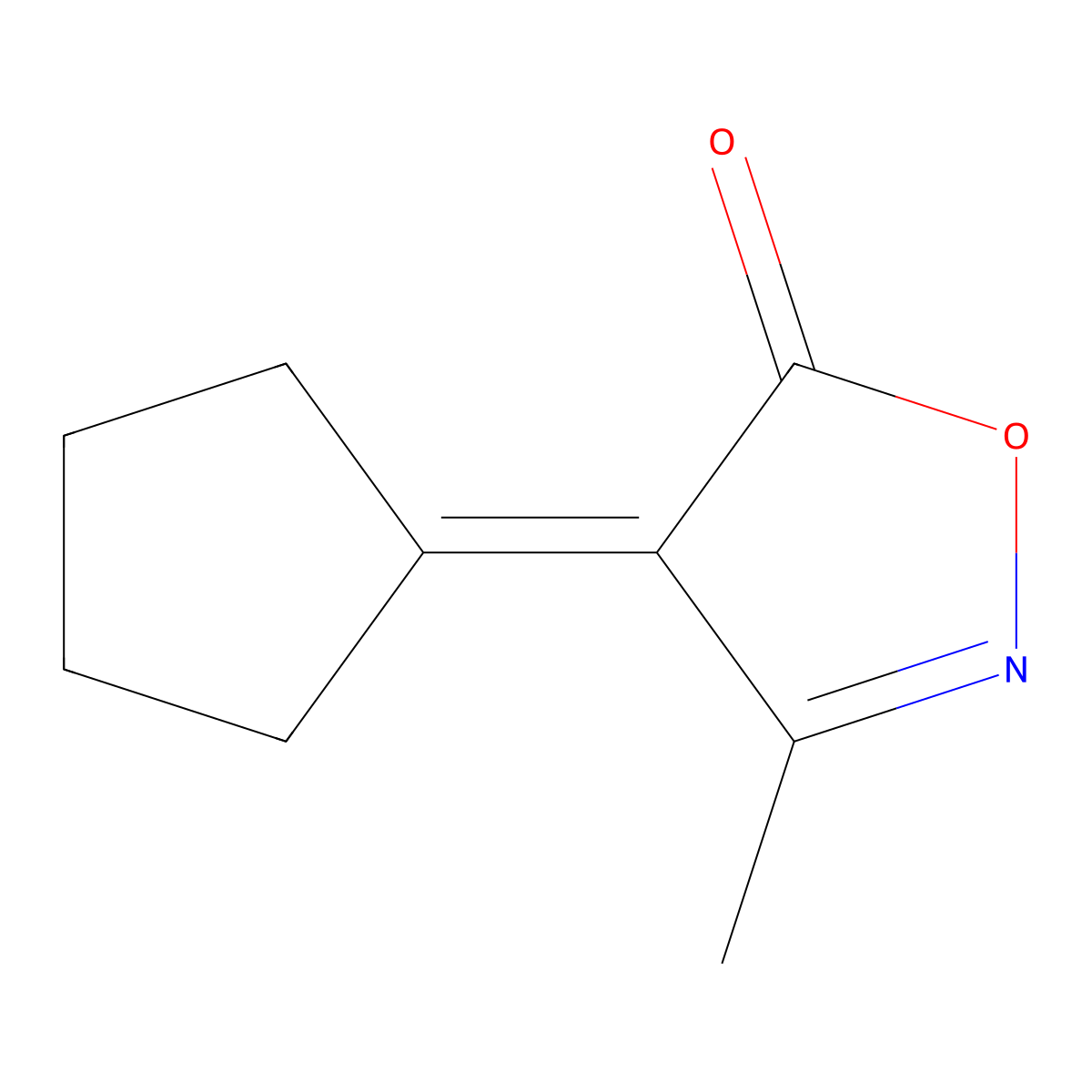 4-Cyclopentylidene-3-methyl-1,2-oxazol-5-one molecular structure, CAS 17975-64-3