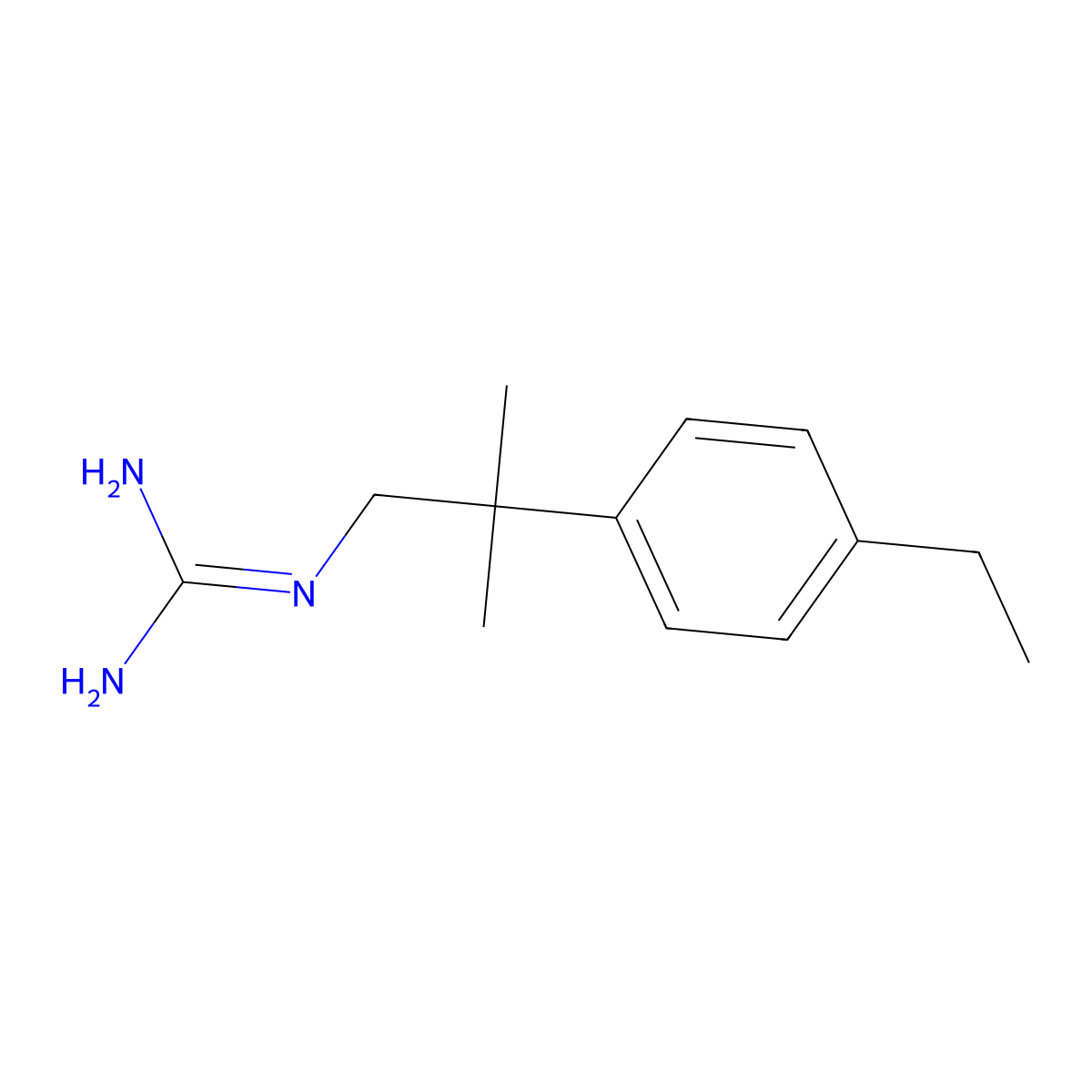N-[2-(4-ethylphenyl)-2-methylpropyl]guanidine molecular structure, CAS 1797510-08-7