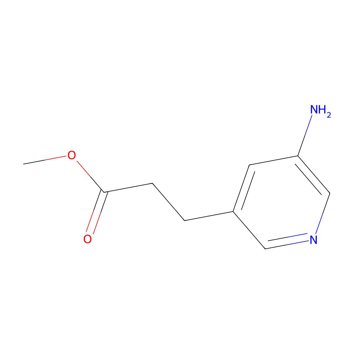Methyl 3-(5-aminopyridin-3-yl)propanoate molecular structure, CAS 1797510-27-0