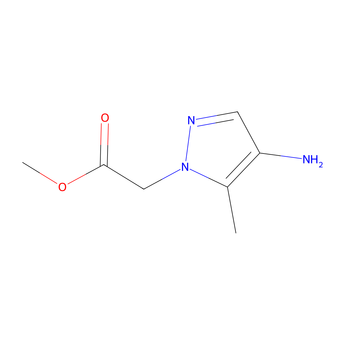 methyl 2-(4-amino-5-methyl-1H-pyrazol-1-yl)acetate molecular structure, CAS 1797511-28-4