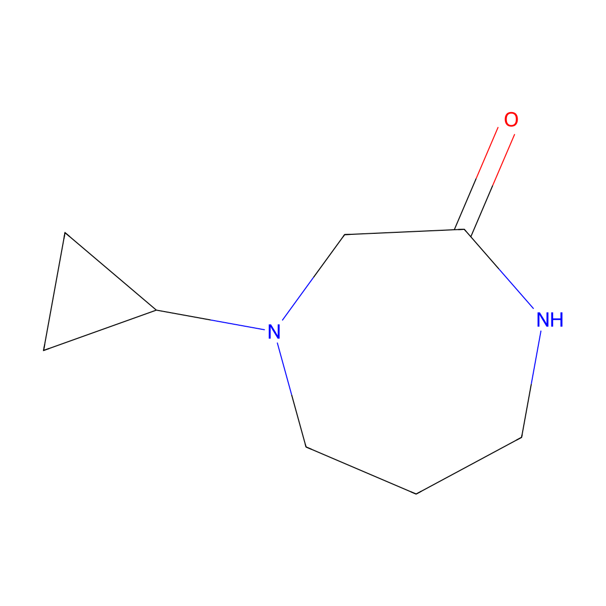 4-Cyclopropyl-1,4-diazepan-2-one molecular structure, CAS 1797535-07-9