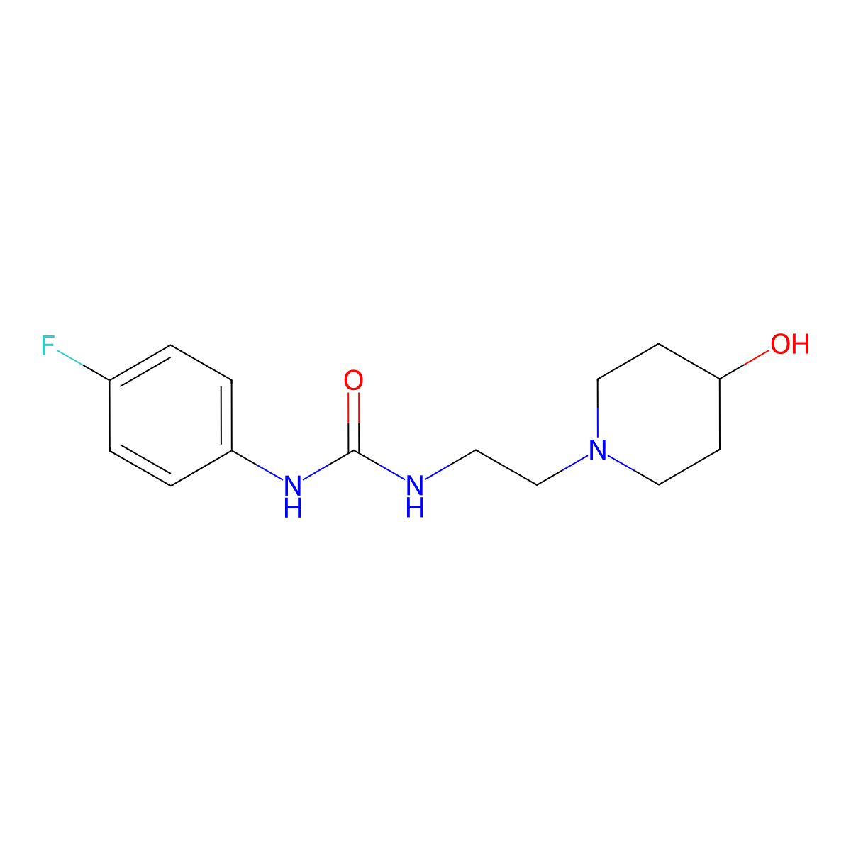 1-(4-Fluorophenyl)-3-[2-(4-hydroxypiperidin-1-yl)ethyl]urea molecular structure, CAS 1797536-06-1