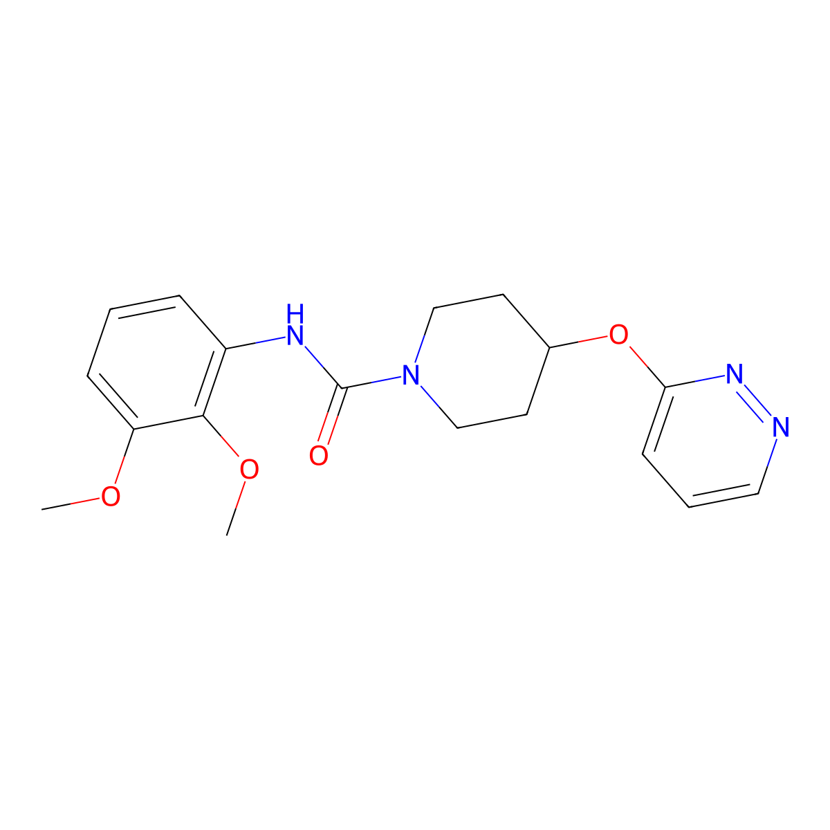 N-(2,3-dimethoxyphenyl)-4-(pyridazin-3-yloxy)piperidine-1-carboxamide molecular structure, CAS 1797536-26-5
