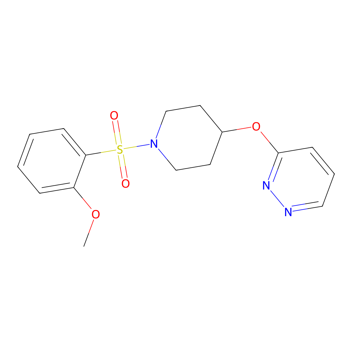 3-((1-((2-Methoxyphenyl)sulfonyl)piperidin-4-yl)oxy)pyridazine molecular structure, CAS 1797536-42-5