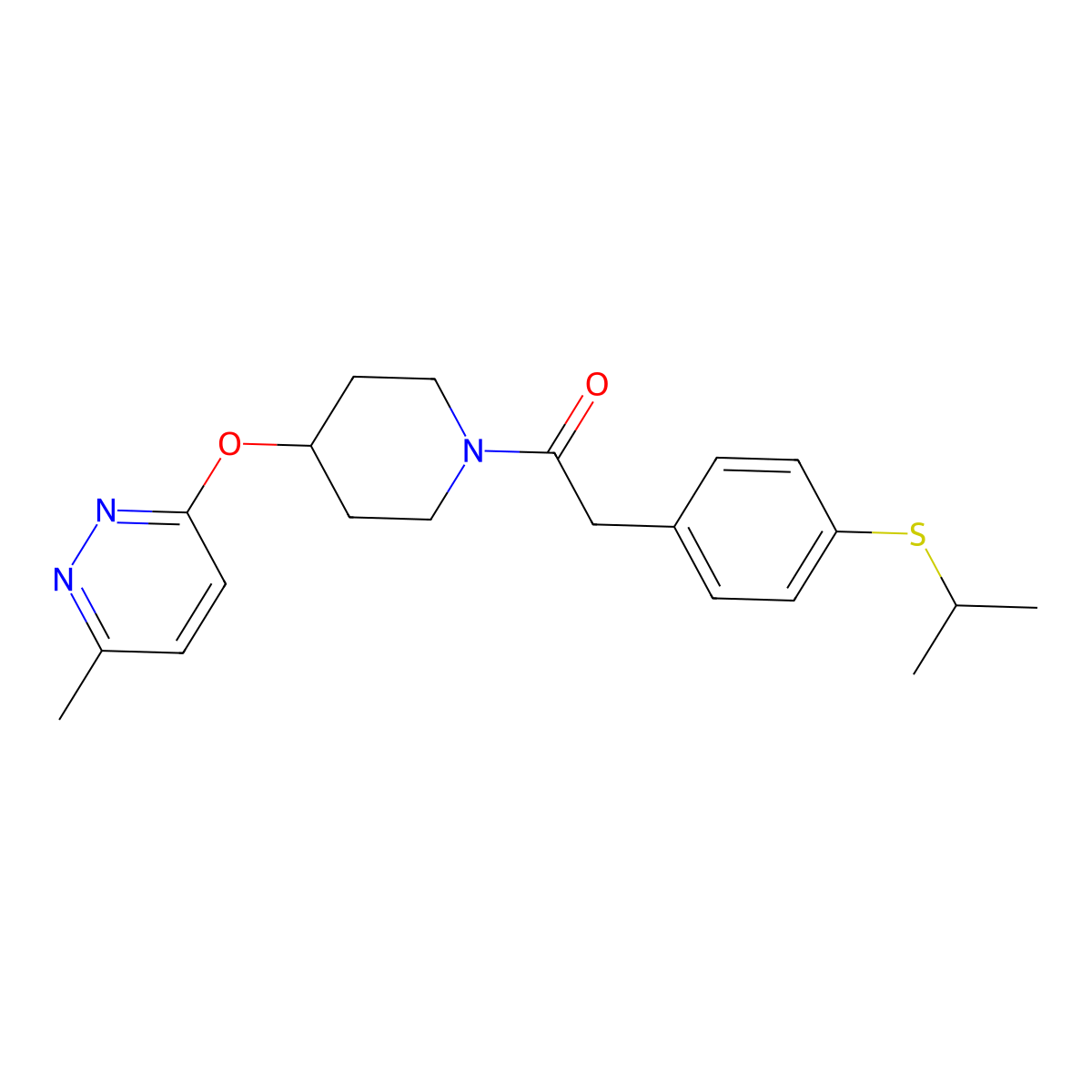 2-(4-(Isopropylthio)phenyl)-1-(4-((6-methylpyridazin-3-yl)oxy)piperidin-1-yl)ethanone molecular structure, CAS 1797536-54-9