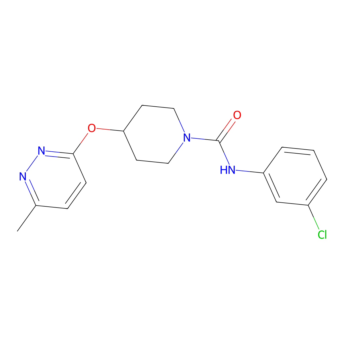 N-(3-chlorophenyl)-4-((6-methylpyridazin-3-yl)oxy)piperidine-1-carboxamide molecular structure, CAS 1797536-67-4