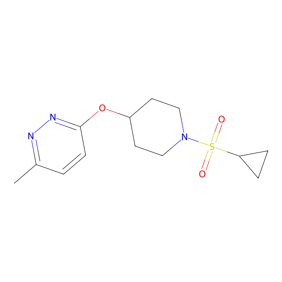 3-((1-(Cyclopropylsulfonyl)piperidin-4-yl)oxy)-6-methylpyridazine molecular structure, CAS 1797536-92-5